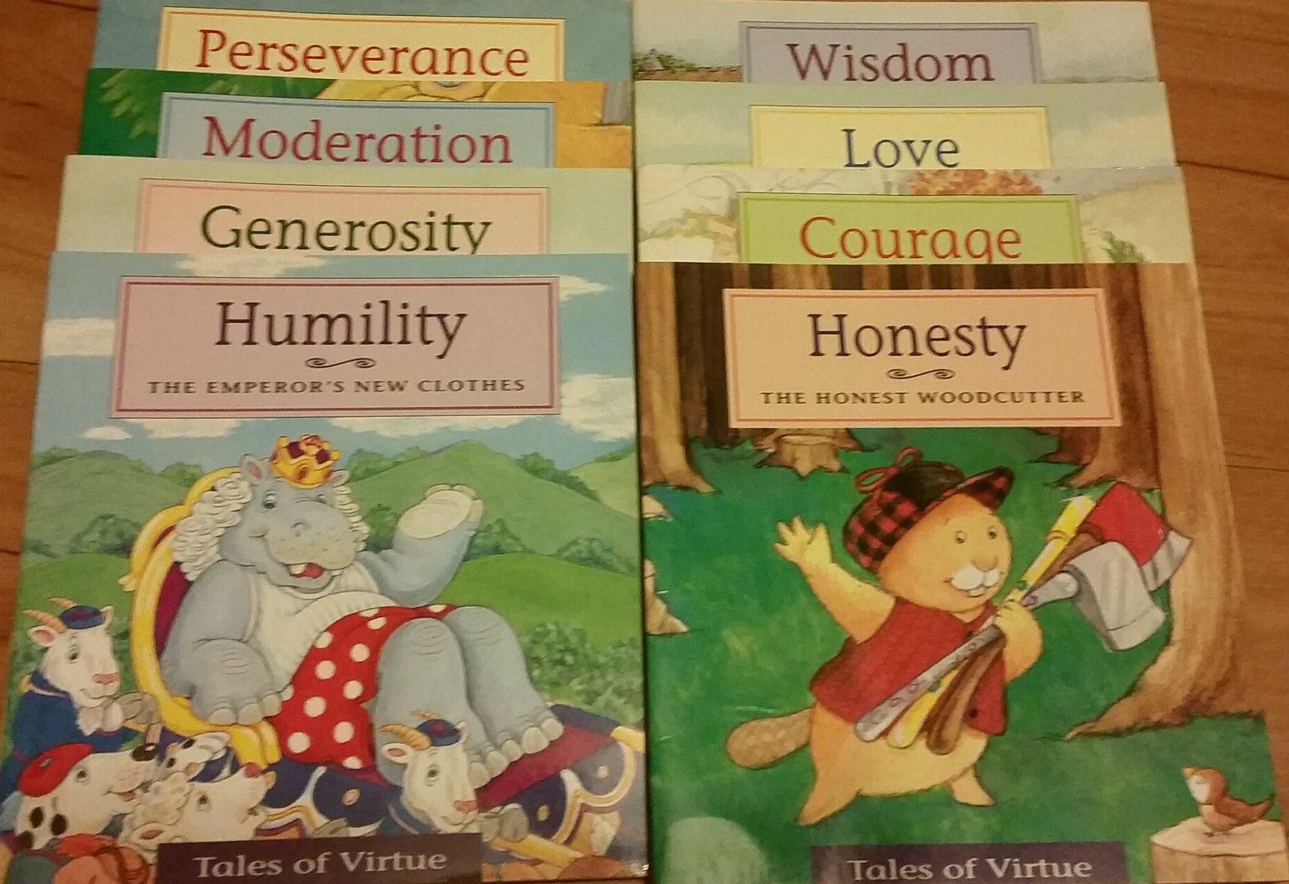 Tales of Virtue (Set of 8 Books) - Honesty, Courage, Love, Wisdom, Humility, Generosity, Moderation & Perseverance - Inspirational Stories for Kids & Adults - Perfect for Character Education, Gift Giving & Family Reading Time