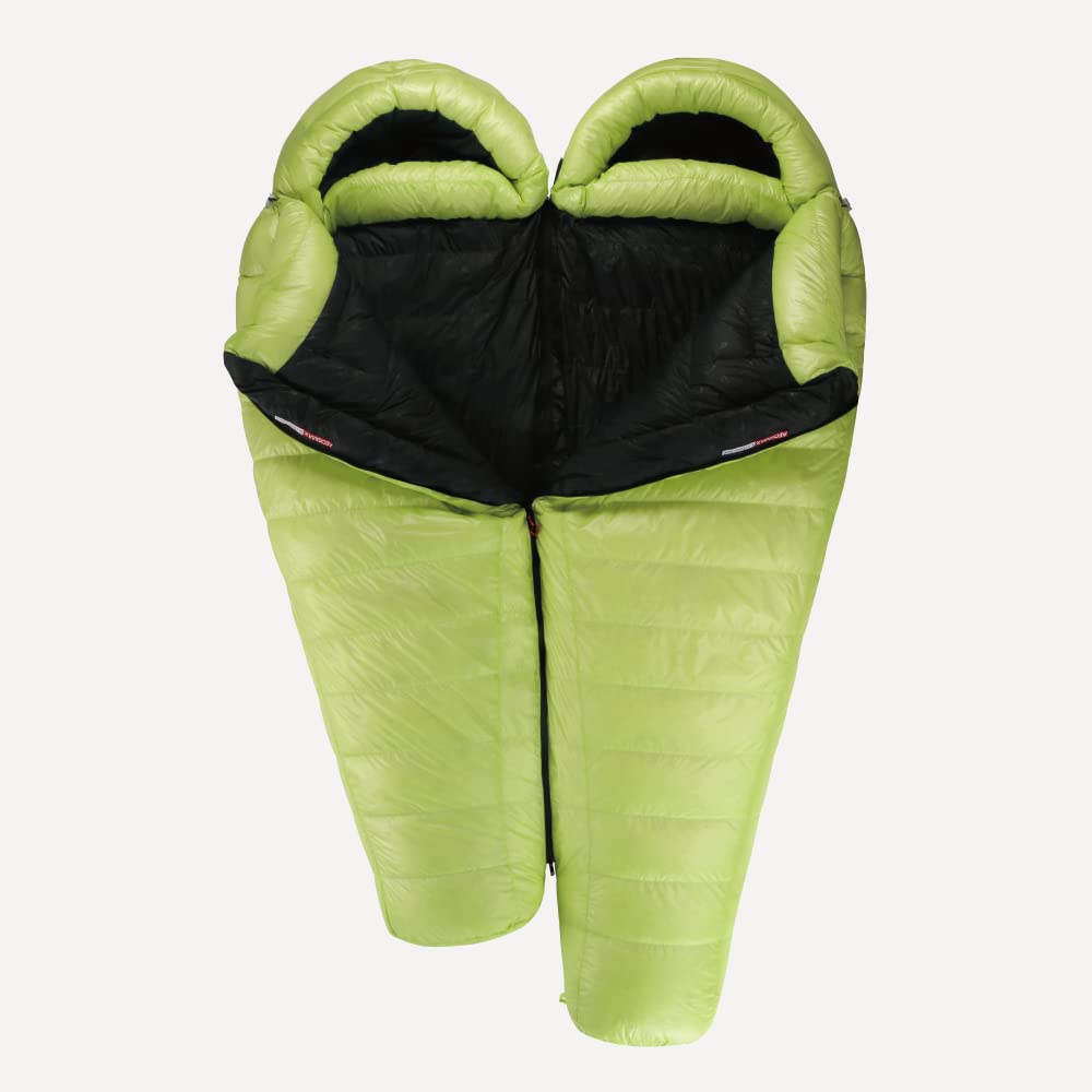 Summit1 Series -6°F 800FP Goose Down Sleeping Bag - Ultralight Backpacking & Camping Sleeping Bag for Men & Women (Lime Punch, Lengthen) - Perfect for Cold Weather Hiking, Mountaineering & Outdoor Adventures