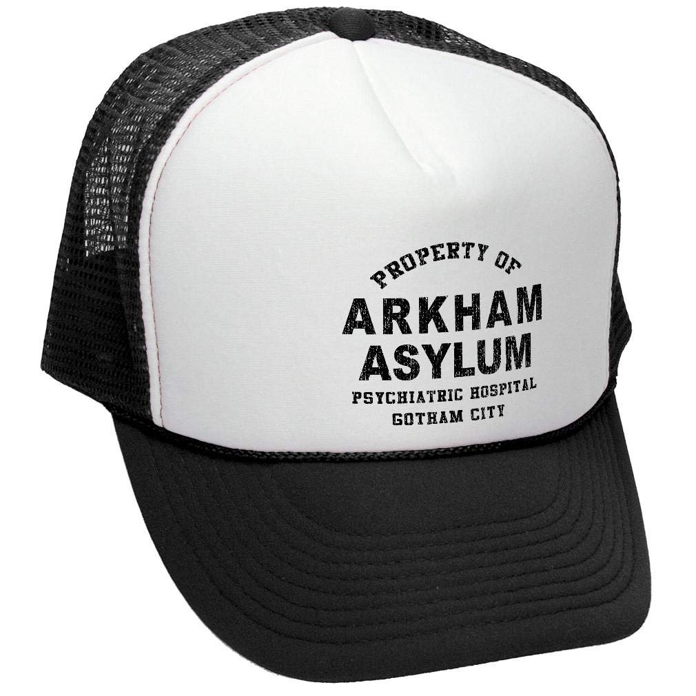 Goozler Arkham Asylum Trucker Hat - Vintage Retro Style Snapback Cap for Men & Women | Perfect for Cosplay, Halloween Costumes & Comic Con Events