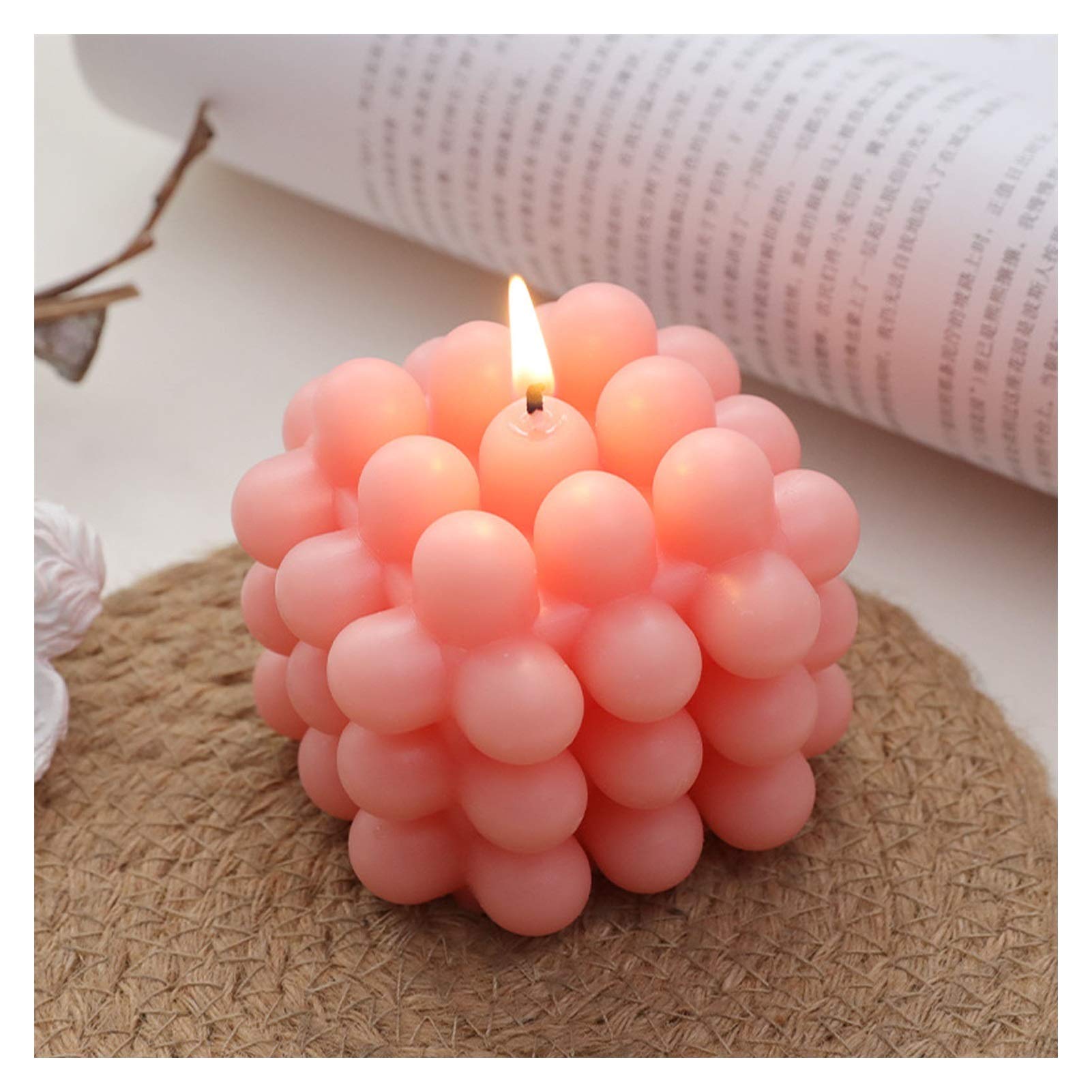 Blue Soy Wax Aromatherapy Cube Candle - Cute Scented Relaxing Candles for Birthday Gifts, Romantic Dates & Home Decor | Eco-Friendly Small Candles for Stress Relief & Mood Enhancement