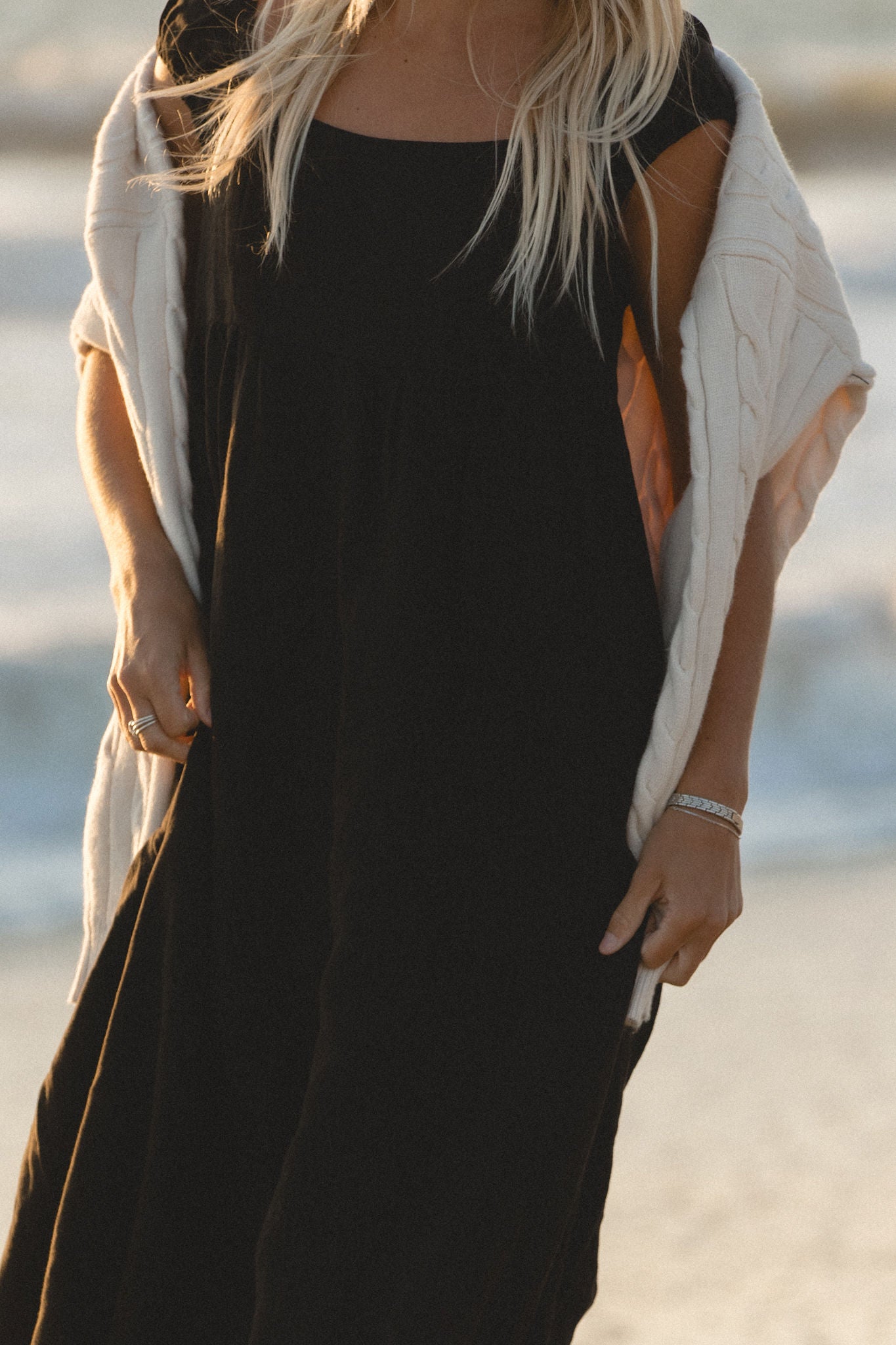 Florence Linen Black Maxi Dress for Women - Soft Breathable Summer Long Dress - Perfect for Beach, Vacation & Casual Wear