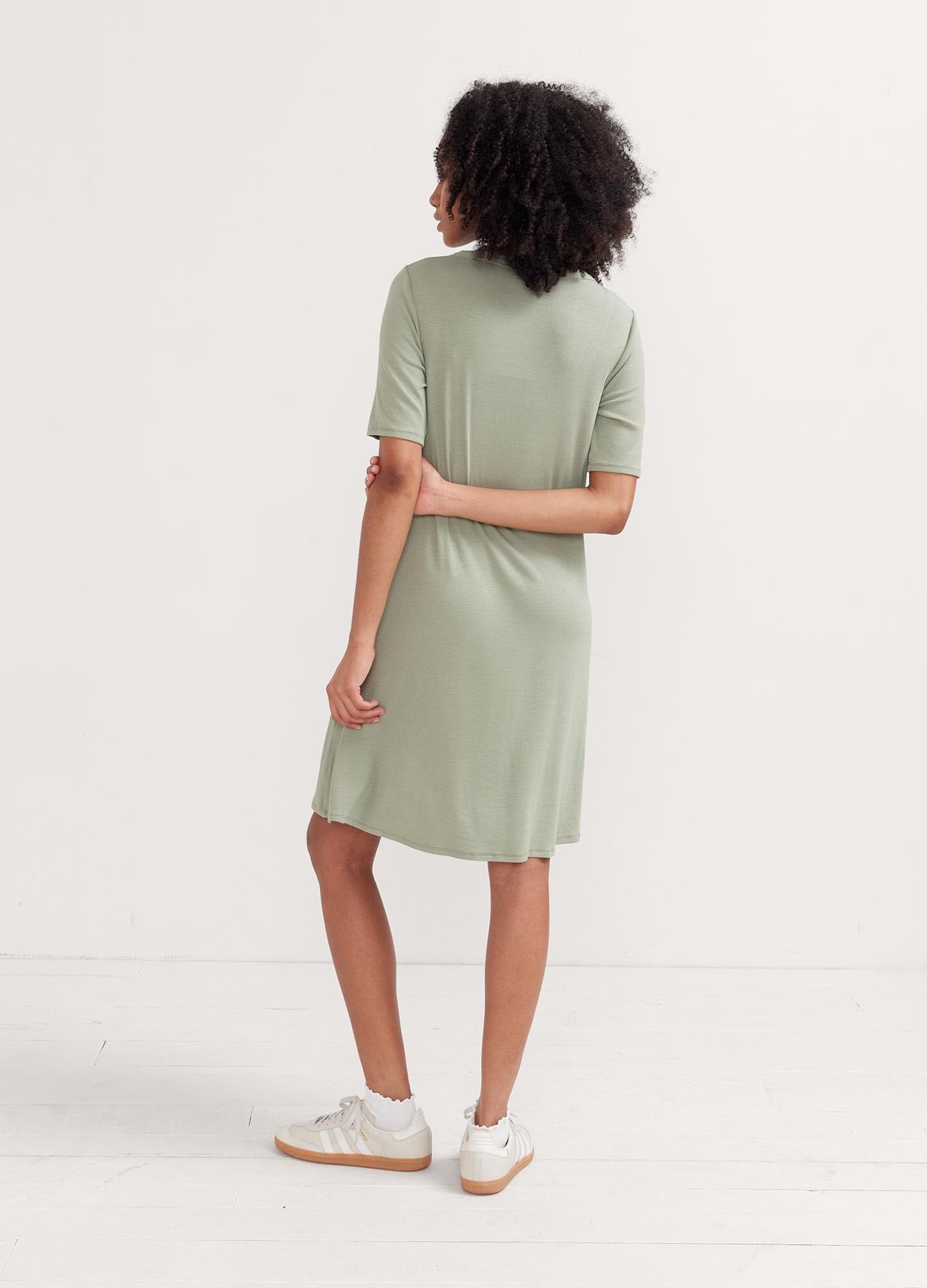 Softest Ribbed Nursing Mini Dress for Breastfeeding Moms - Comfortable Maternity Dress for Nursing, Lounging & Everyday Wear