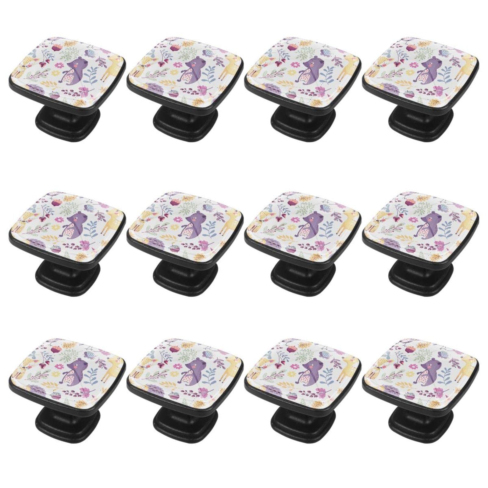 12Pcs Cabinet Handles and Knobs - Animal Floral Leaves Design for Dresser Drawers, Kitchen Cabinets & Furniture Hardware - Perfect for Home Renovation and DIY Projects