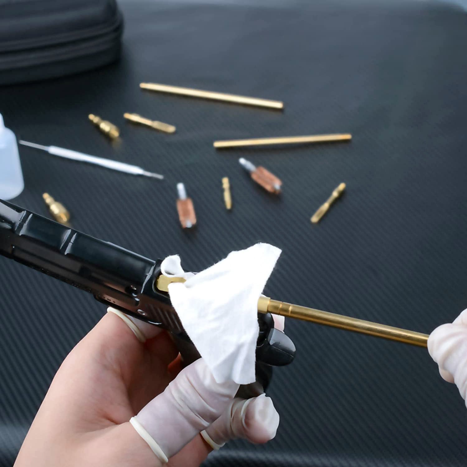 Premium Gun Cleaning Kit for .22, .38, .40, .45 & .30 Caliber - Bronze Brush, Mop Brush, Brass Jags & Rods for Rifle & Pistol Maintenance - Includes Durable Travel Case - Perfect for Hunting, Range Practice & Firearm Care