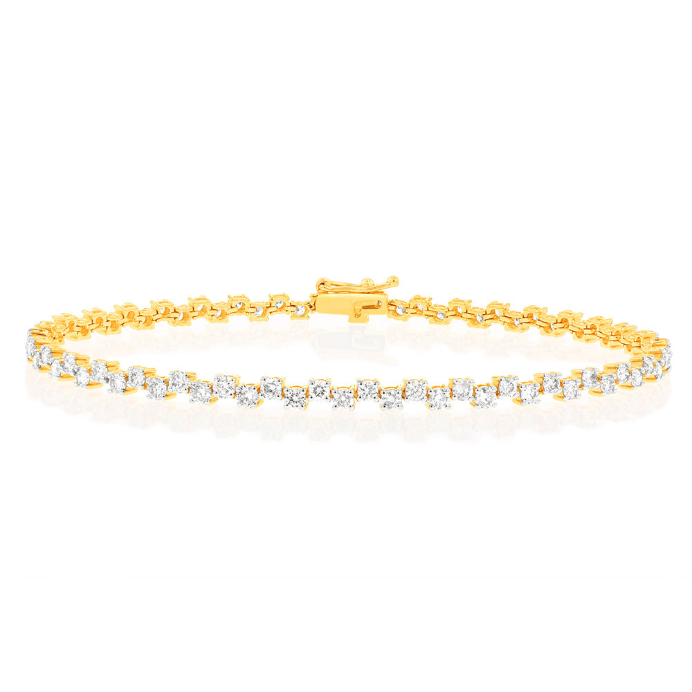 2 Carat Diamond Tennis Bracelet in 10K Yellow Gold | Elegant Women's Jewelry for Weddings, Parties & Special Occasions