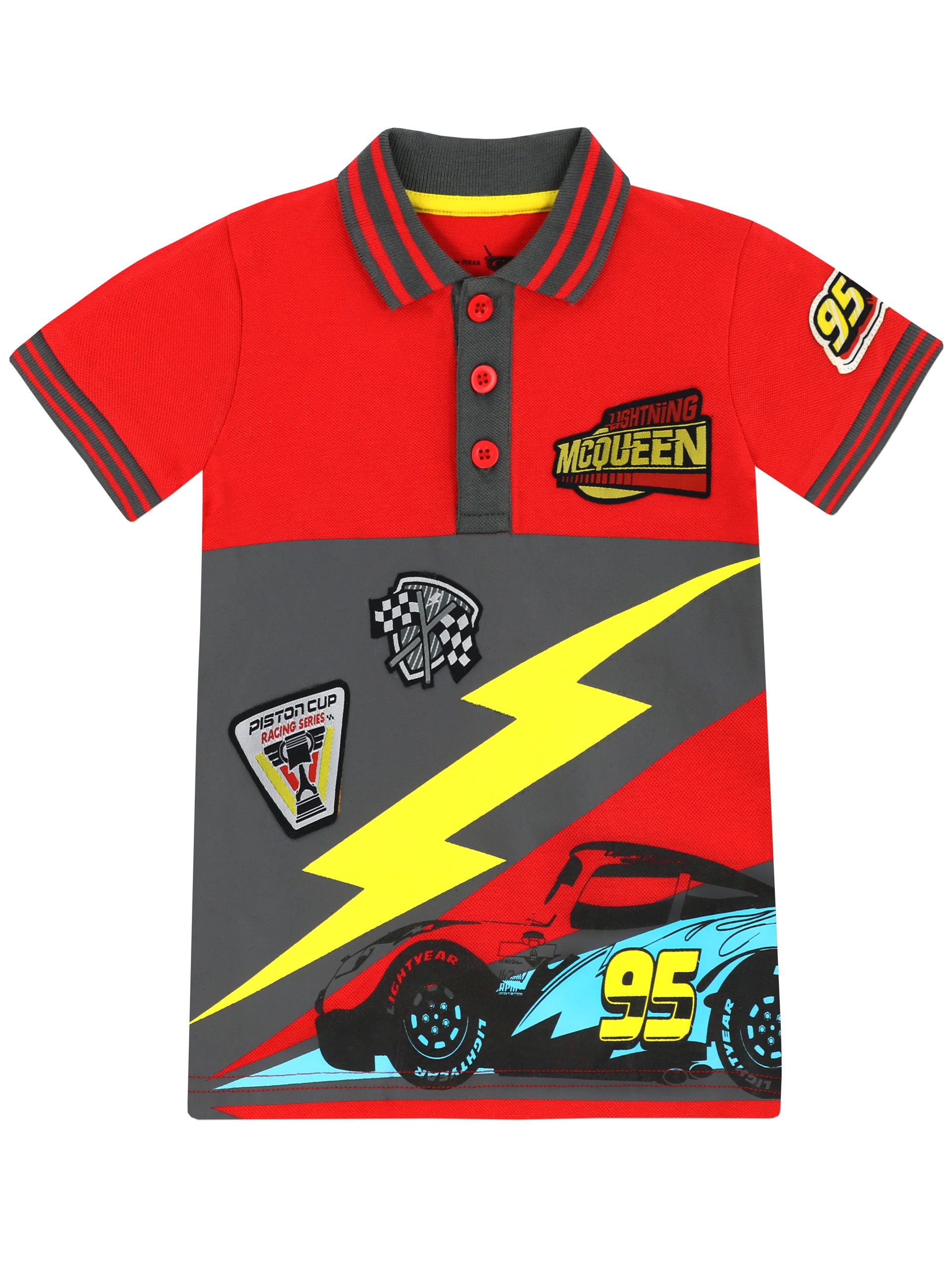 Disney Cars Boys' Lightning McQueen Polo Shirt - Cool Cartoon Character Cotton Tee for Kids, Birthday Gifts & School Outfits