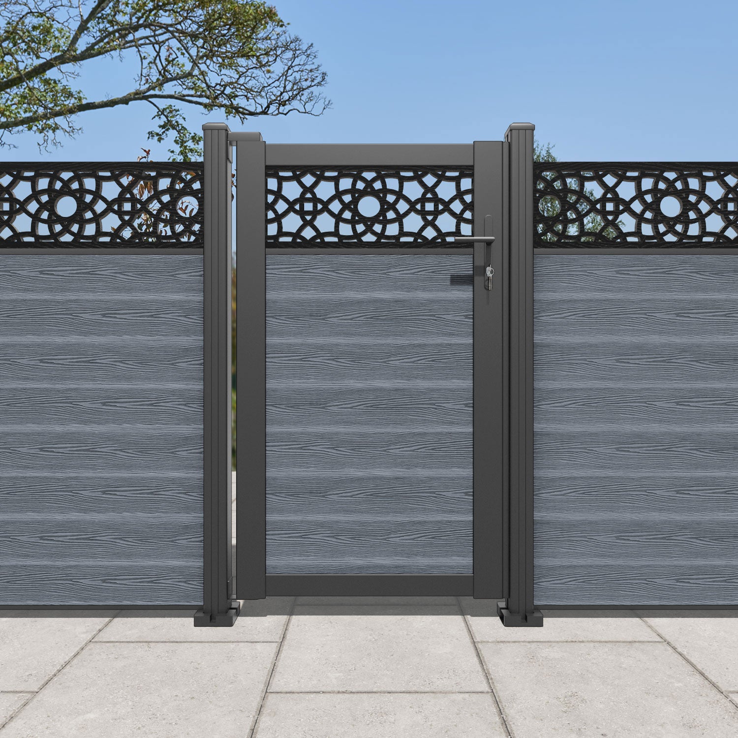 Classic Ambar Pedestrian Gate - Anthracite Color | Durable Steel Walkway Gate for Home & Garden Security | Perfect for Driveways, Fences, and Private Entrances