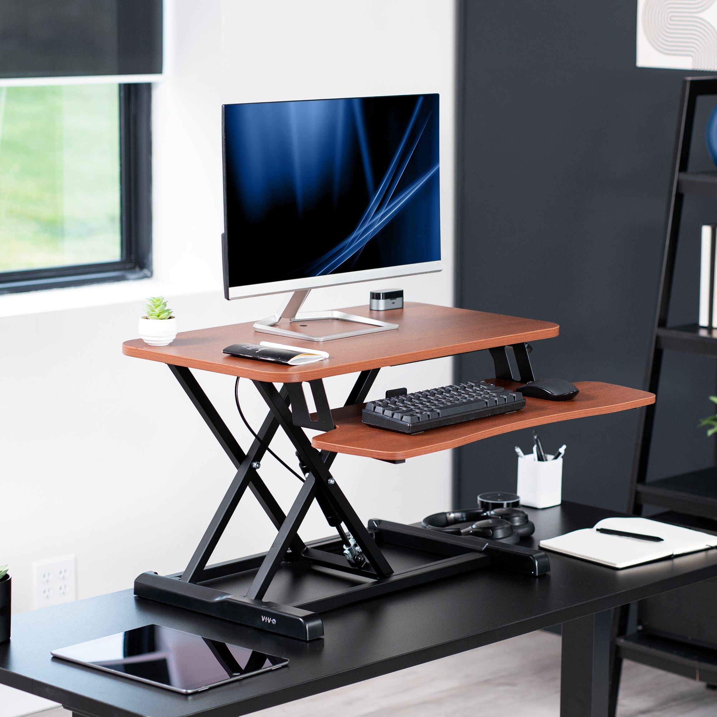 Adjustable K Series Standing Desk Converter - Ergonomic Height Riser for Home & Office Workspace - Perfect for Work from Home, Study, and Gaming