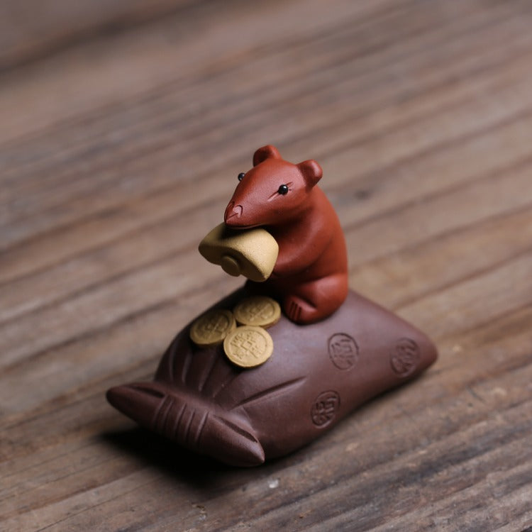Premium Purple Clay Mouse Tea Pet - Handcrafted Yixing Treasure for Tea Lovers | Perfect Gift for Tea Ceremony & Home Decor