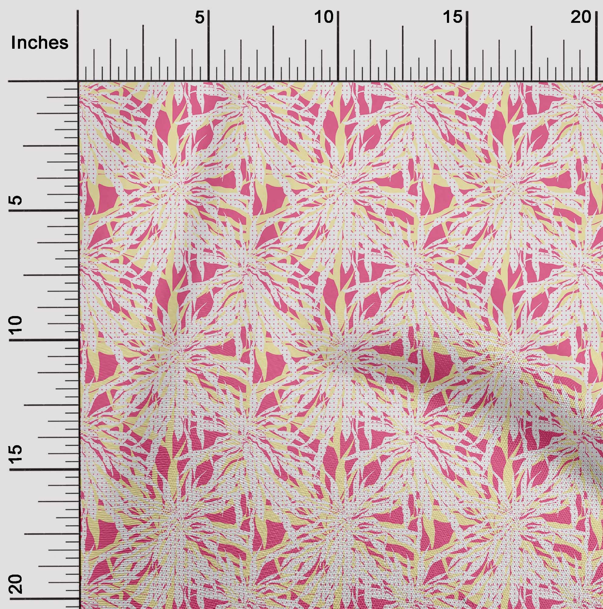 oneOone 100% Cotton Jersey Pink Abstract Floral Print Fabric by The Yard - 58 Inch Wide Soft Stretchy Material for Dresses, Tops & DIY Fashion Projects