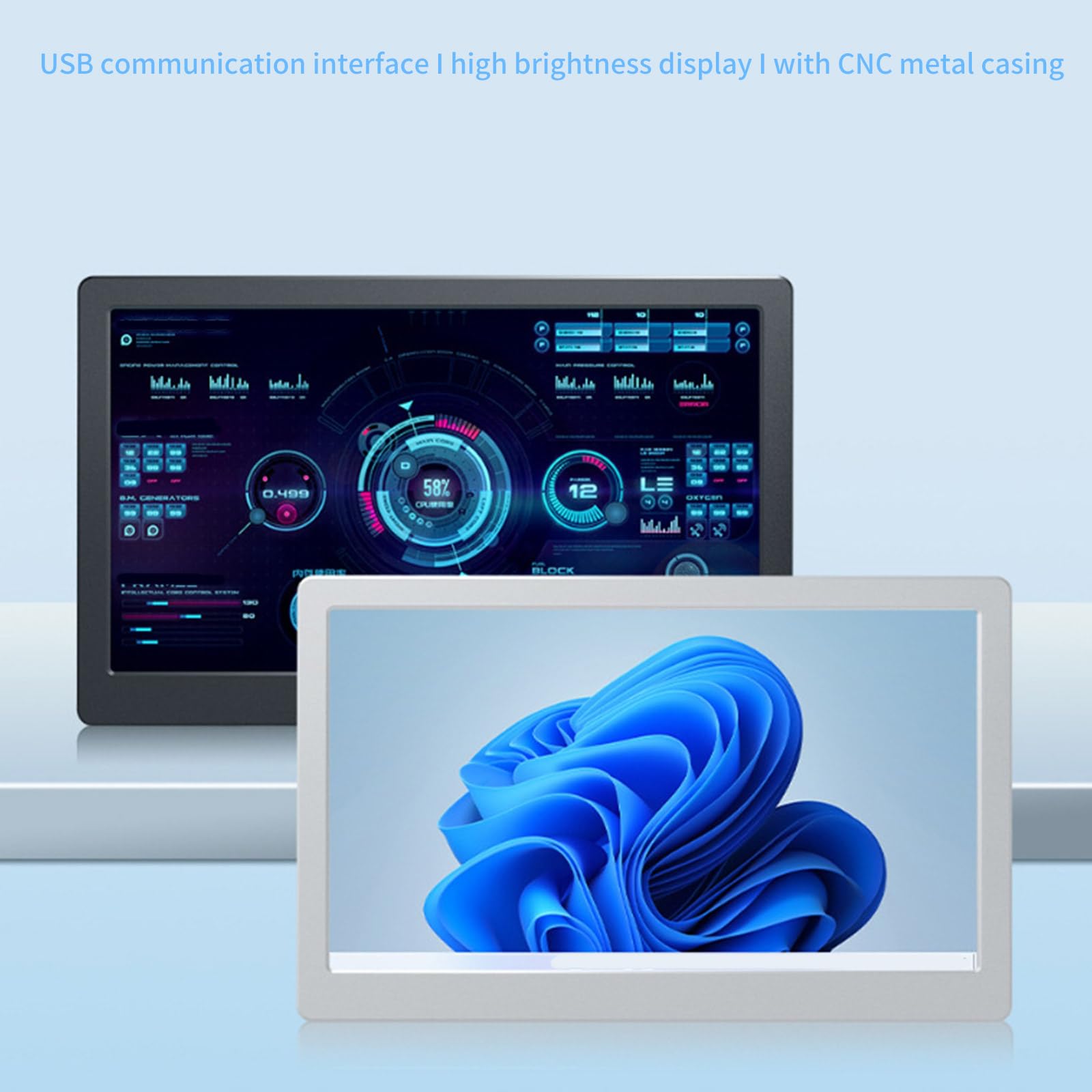 7 Inch IPS High Brightness 1024x600 LCD Screen - Tempered Glass Computer Monitor Replacement Panel for Enhanced Productivity - Ideal for Office Workstations, Gaming Rigs & DIY PC Builds