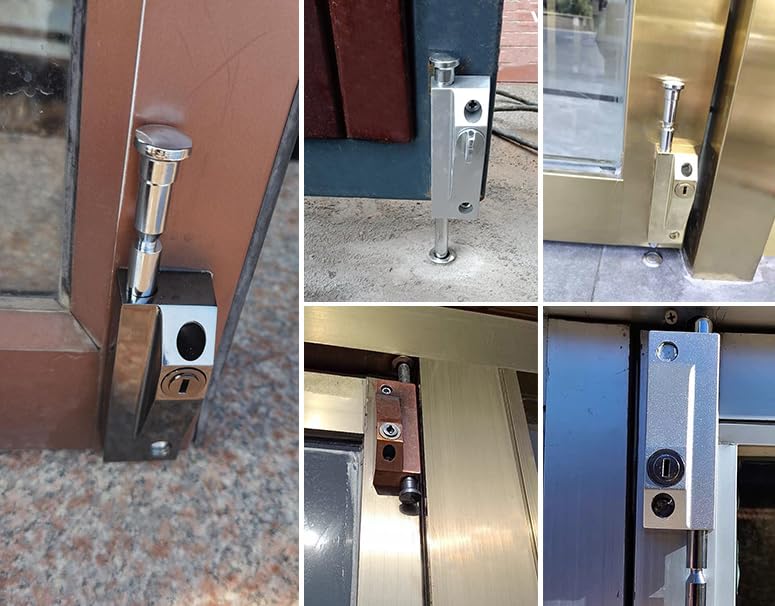 MY MIRONEY Black Sliding Door Lock for Windows & Glass Patio Doors - Auxiliary Security Lock with Yale Keyway - Perfect for Home, Office & Apartment Safety