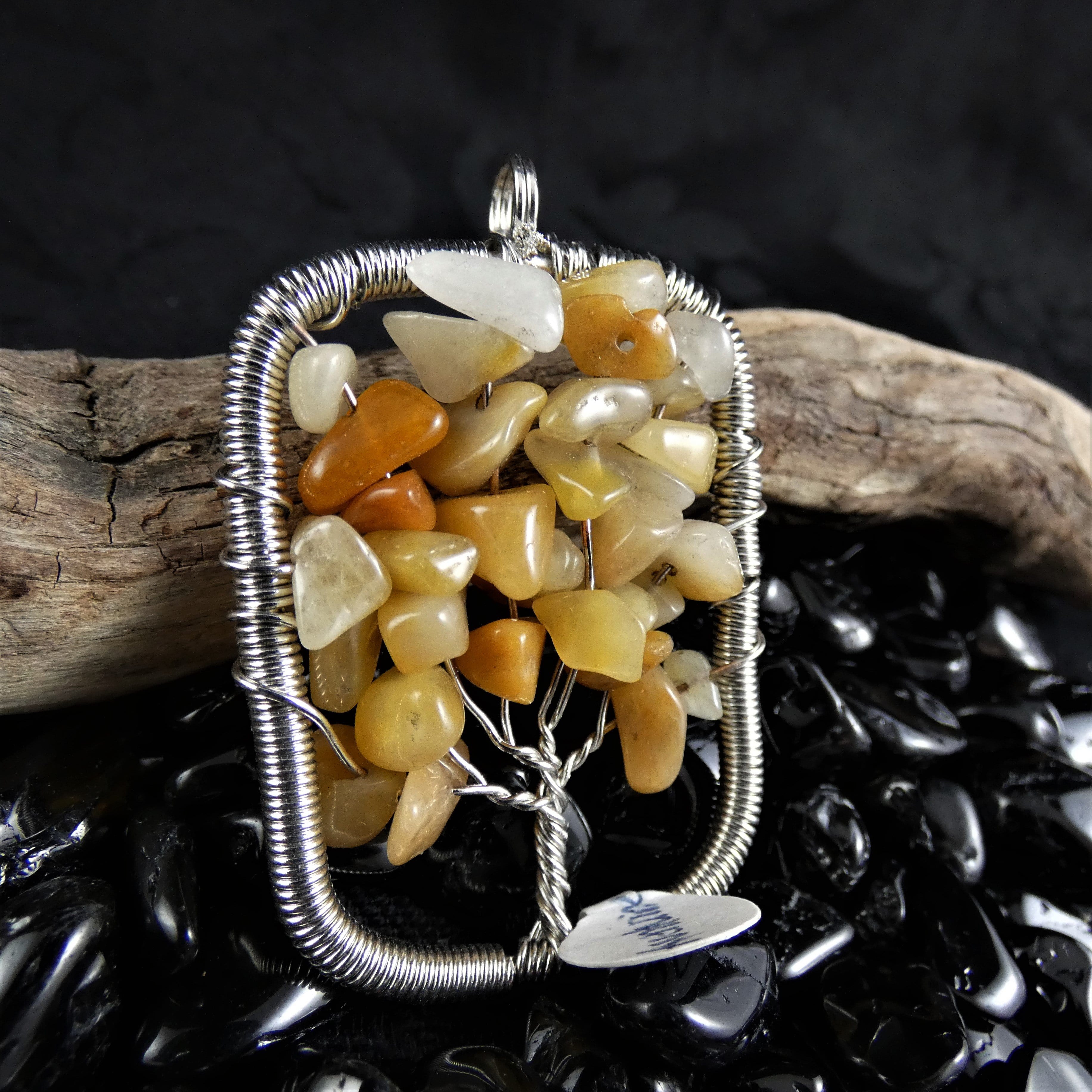 Natural Aventurine Tree of Life Pendant Necklace - Healing Crystal Jewelry for Women - Perfect for Meditation, Yoga & Spiritual Gifts