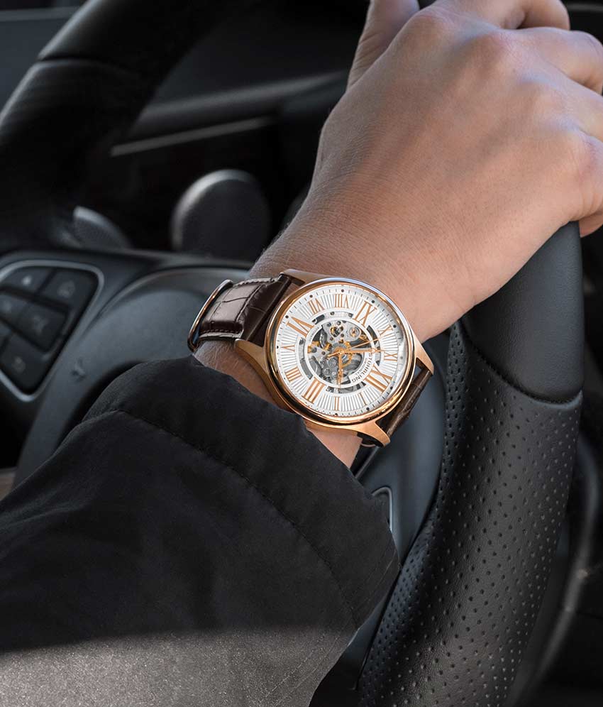Atrium 3942 & 3942M Automatic 42mm Skeleton Watch for Men - Luxury Stainless Steel Mechanical Timepiece - Perfect for Business, Formal Events & Everyday Wear