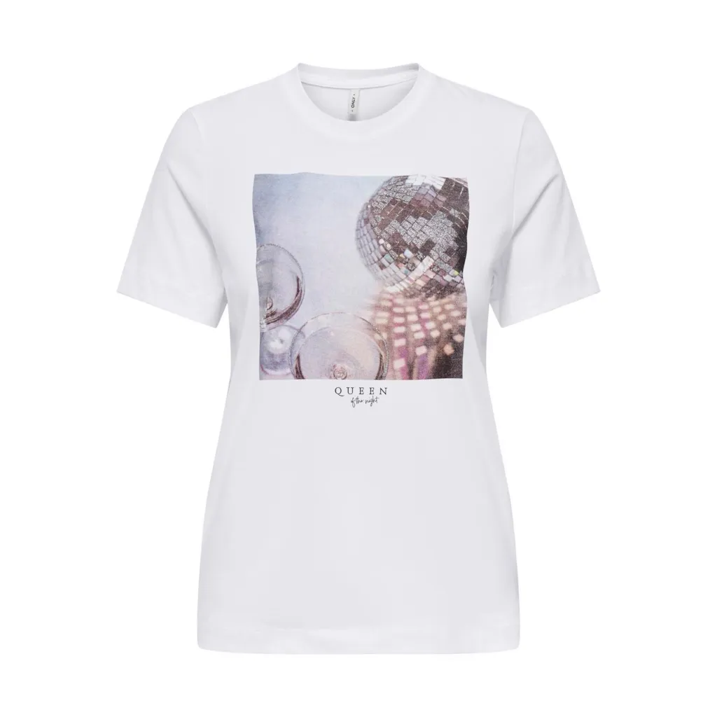Vero Moda Melina Disco Tee - Women's Trendy Graphic T-Shirt for Casual Wear & Night Out | Perfect for Parties, Concerts & Everyday Fashion