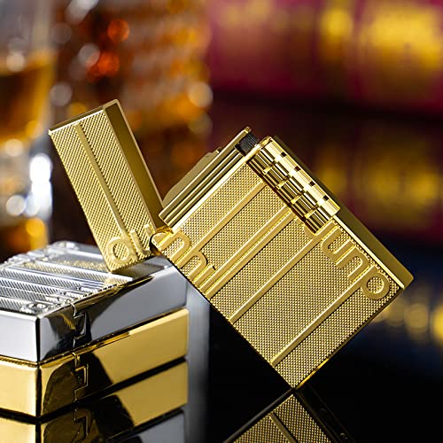 Adjustable Soft Flame Lighter for Cigars - Metal Sliver Design for Smoking & Gifting