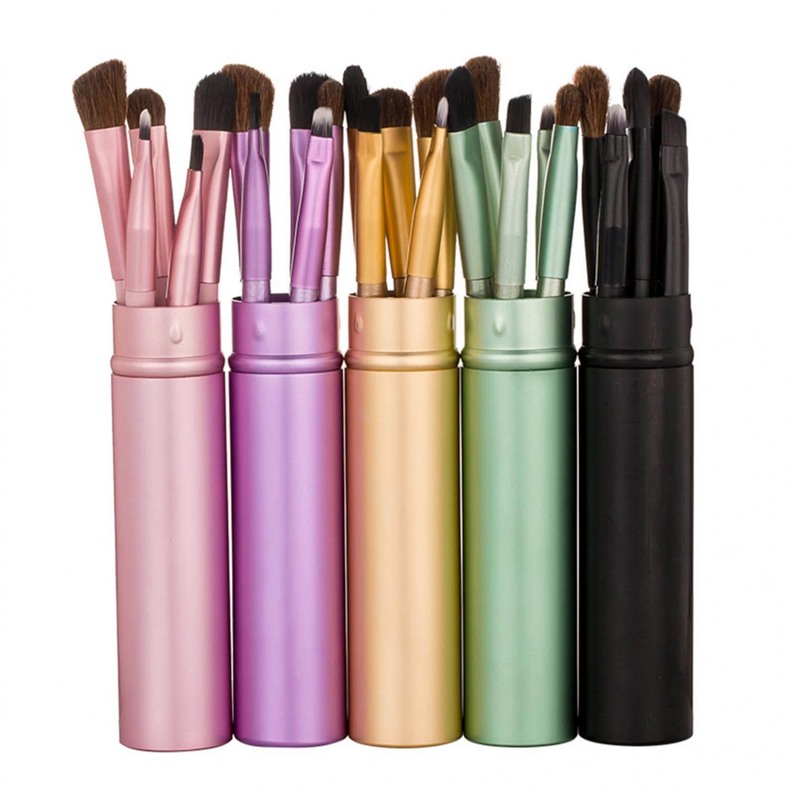 5Pcs Soft Synthetic Eyeshadow Brush Set with Travel Case - Professional Makeup Brushes for Blending, Concealing & Eye Shadow Application | Perfect for Travel, Home & Professional Makeup Kits