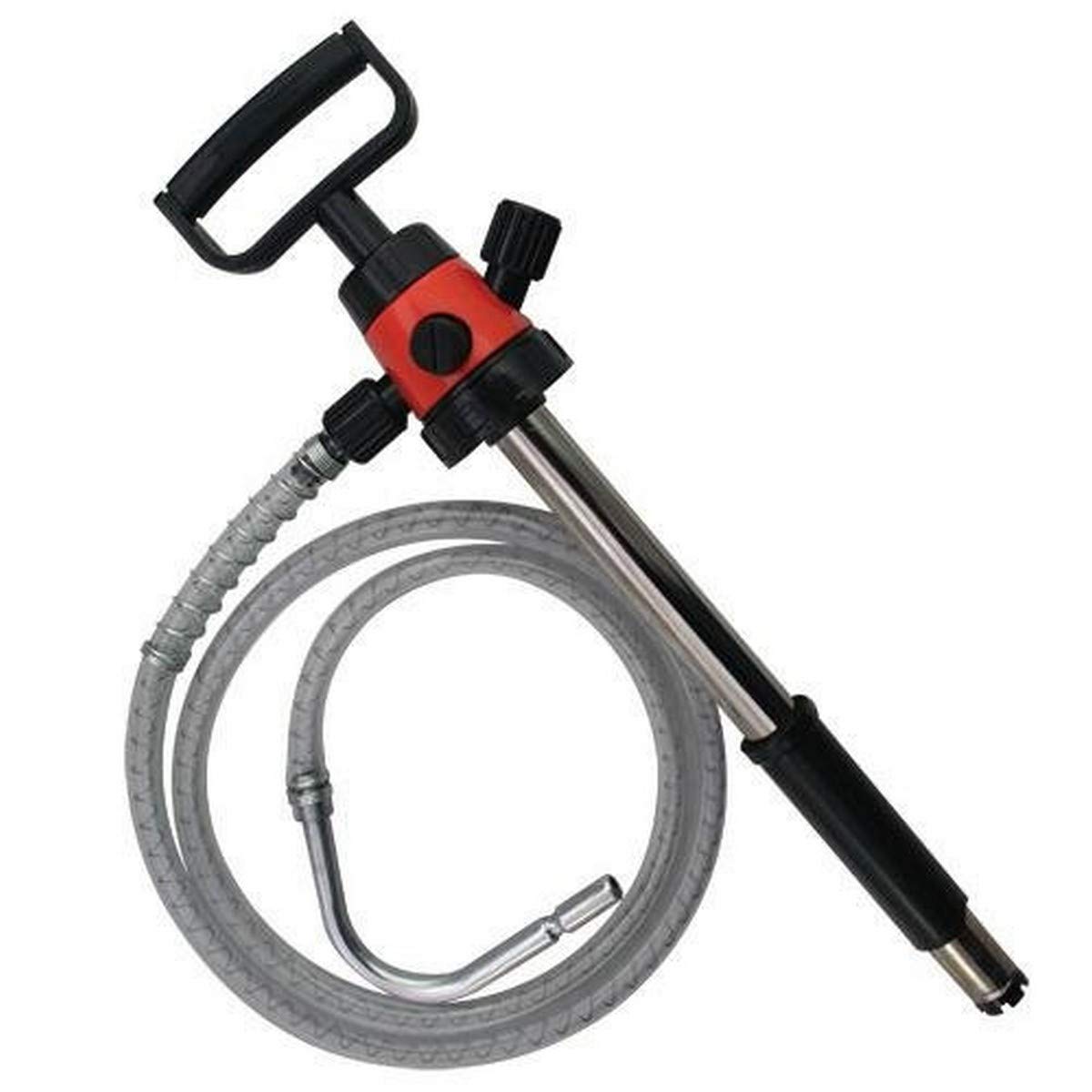 Oil Safe Premium Pump with D Handle Grip - Heavy Duty Quick Connect Transfer Pump with Color-Coded Body Collar & Hose (10 Colors Including Orange) - Ideal for Automotive, Marine & Industrial Fluid Transfer