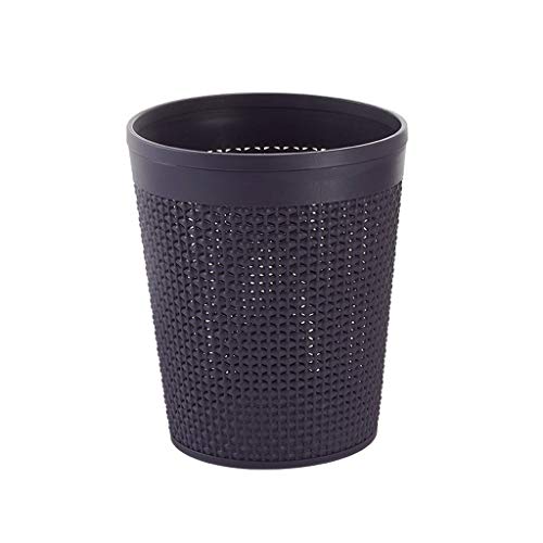 6L/1.5 Gallon Plastic Trash Can with Pressure Ring - Round Hollow Out Waste Bin for Bathroom, Kitchen & Bedroom - Simple & Stylish Recycling Bin for Home, Office & Dorm Use