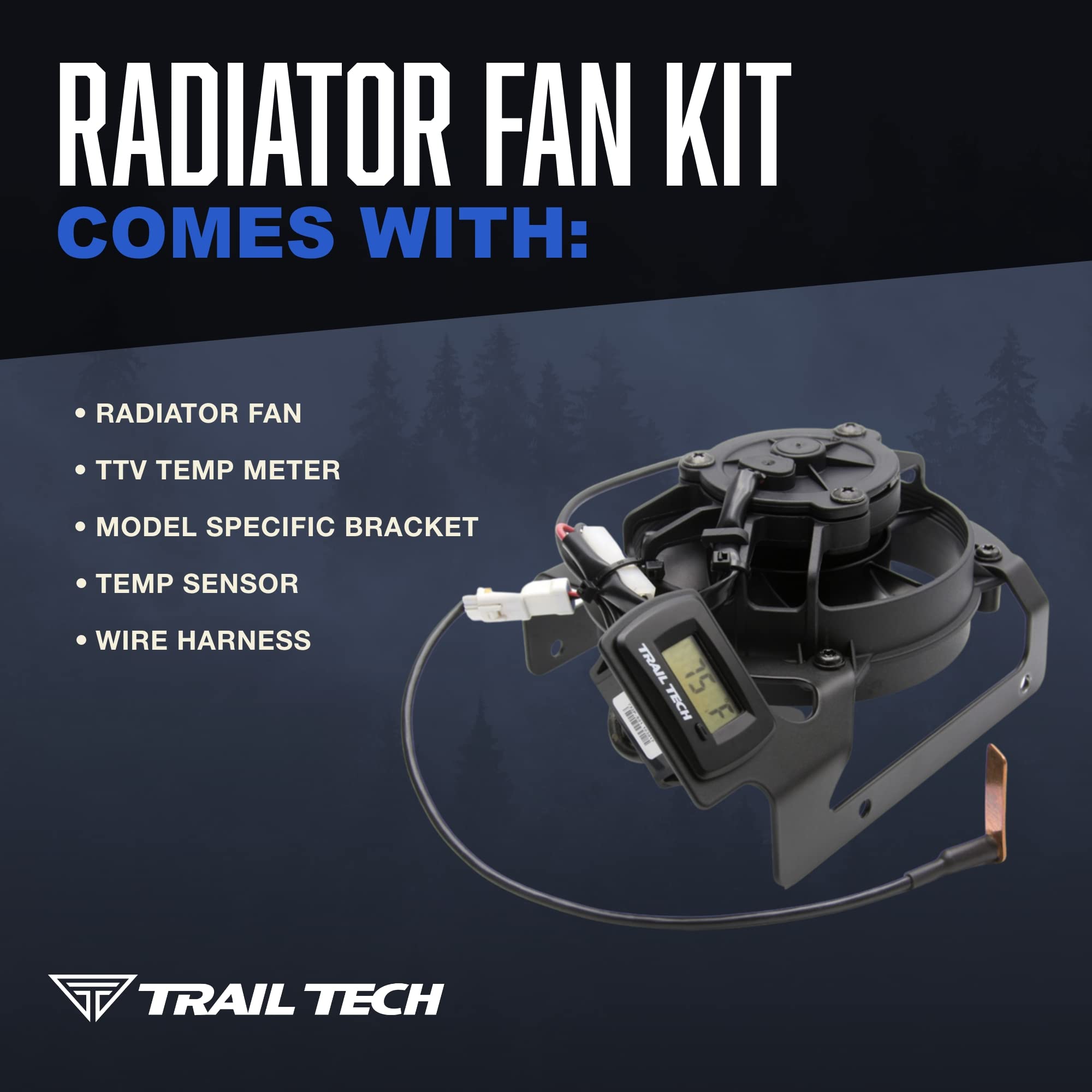Trail Tech Fan Kit for Motorcycle Radiators - Compatible with Beta & GasGas Models - High-Performance Cooling System (732-FN14) | Perfect for Off-Road, Enduro & Adventure Riding in Hot Conditions