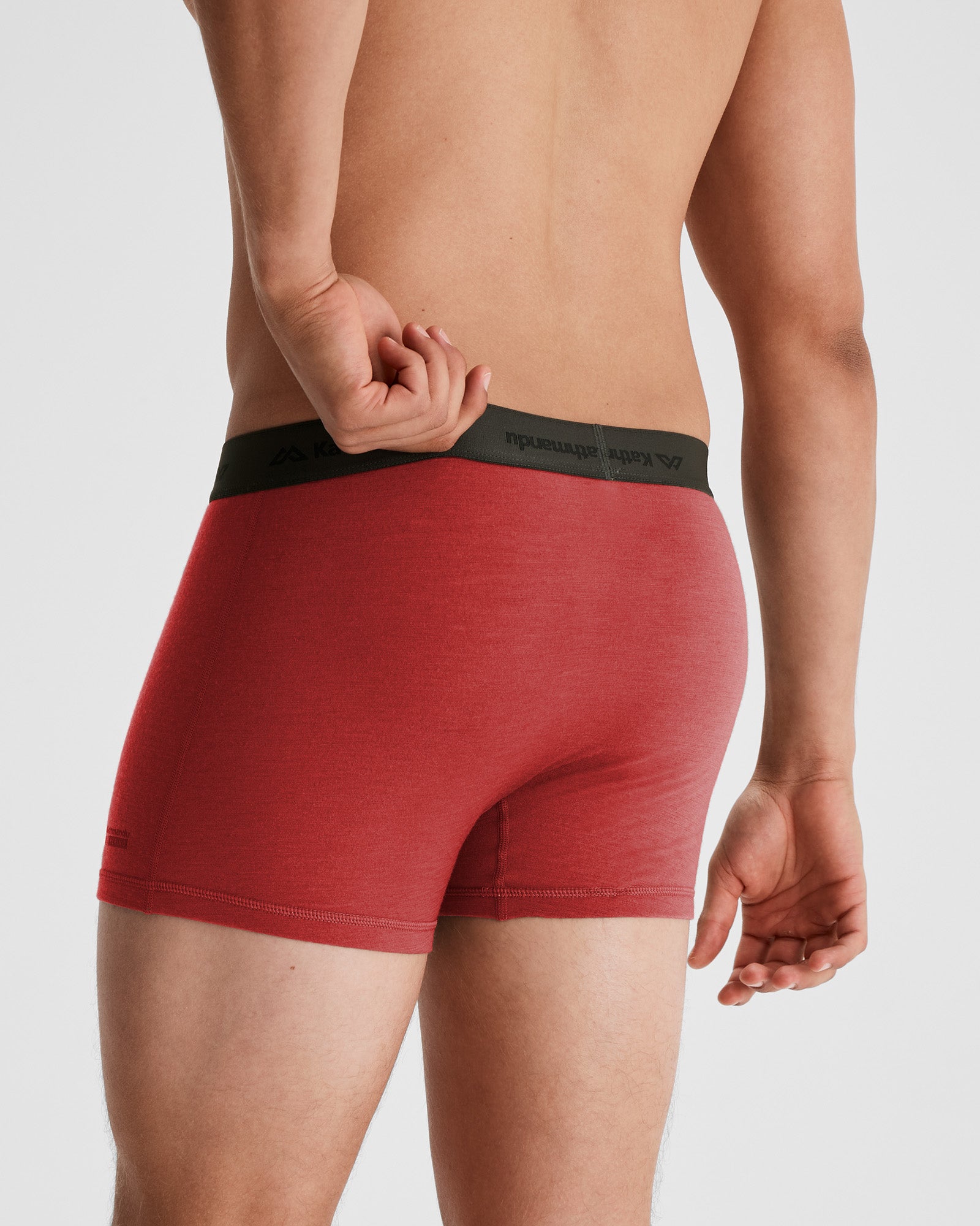 Men's K Merino 125 4.5 Inch Boxer Briefs - Ultra Soft Merino Wool Underwear for Men, Breathable & Odor Resistant, Comfortable Daily Wear & Travel Underwear (Redwood)
