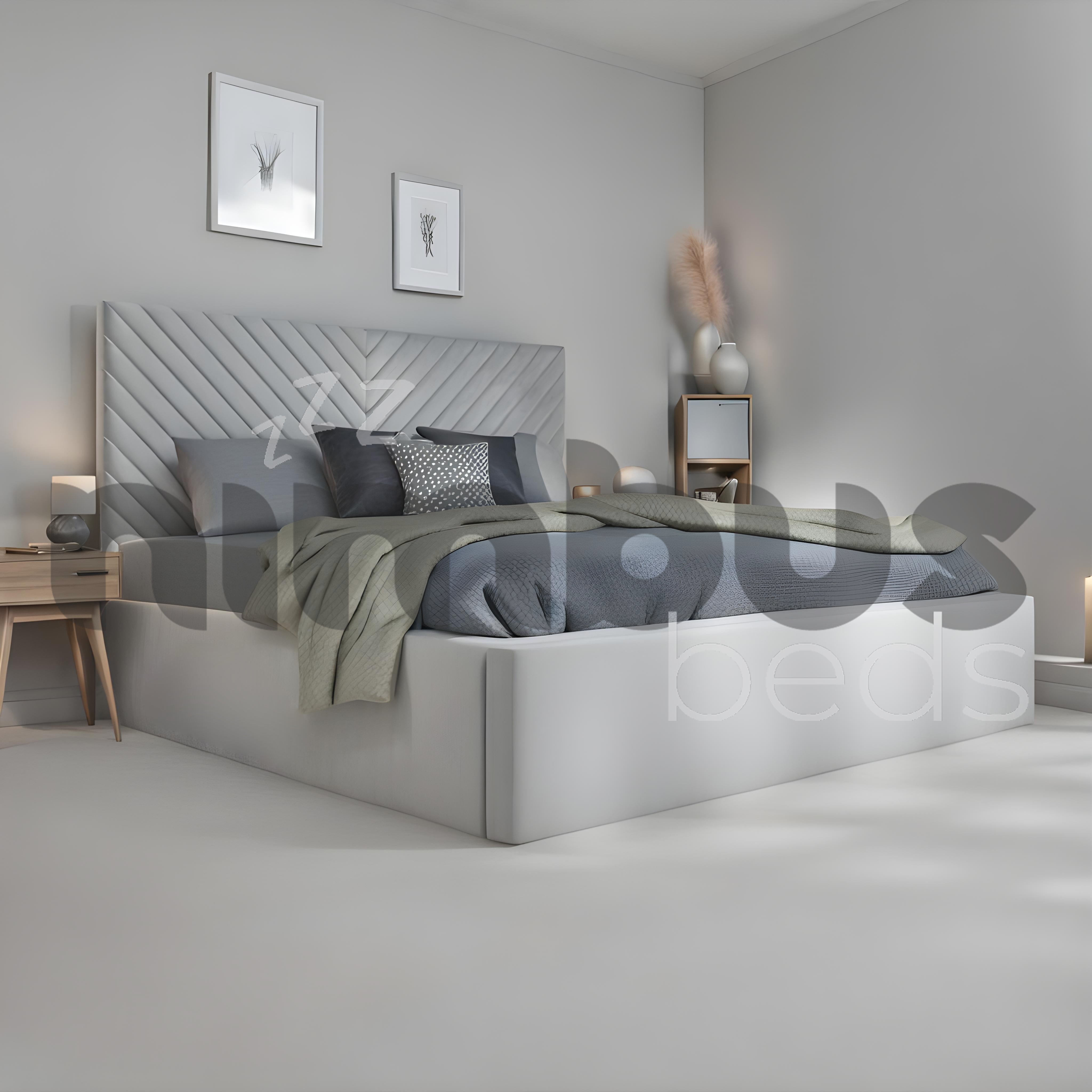 Daniela Bed Frame - Queen Size Wooden Platform Bed with Headboard, Sturdy & Modern Design for Bedroom, Living Room, or Guest Room