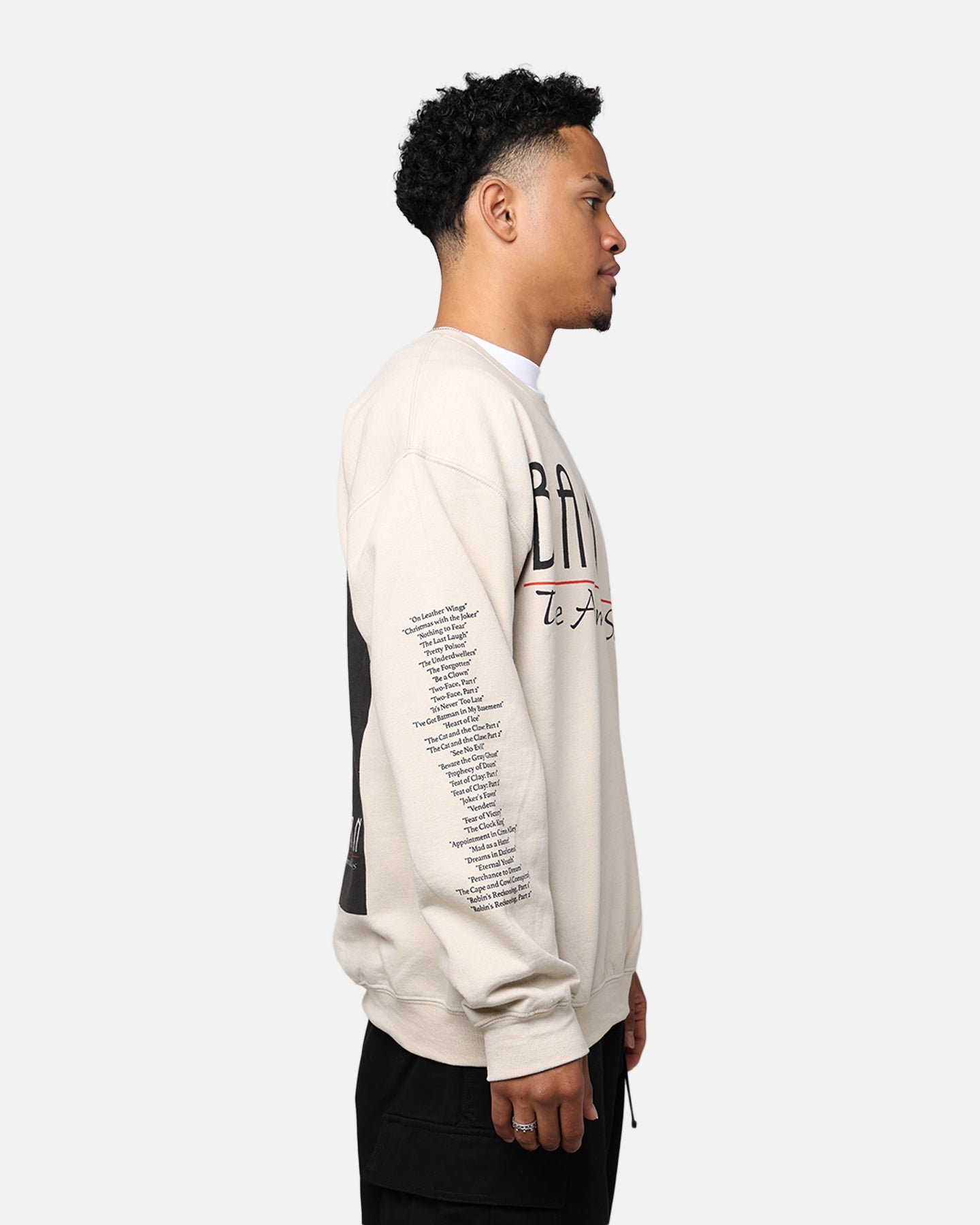 American Thrift X DC Batman The Animated Series Crewneck Sweatshirt - Vintage Cartoon Graphic Pullover for Men & Women - Perfect for Cosplay, Comic Con & Casual Wear