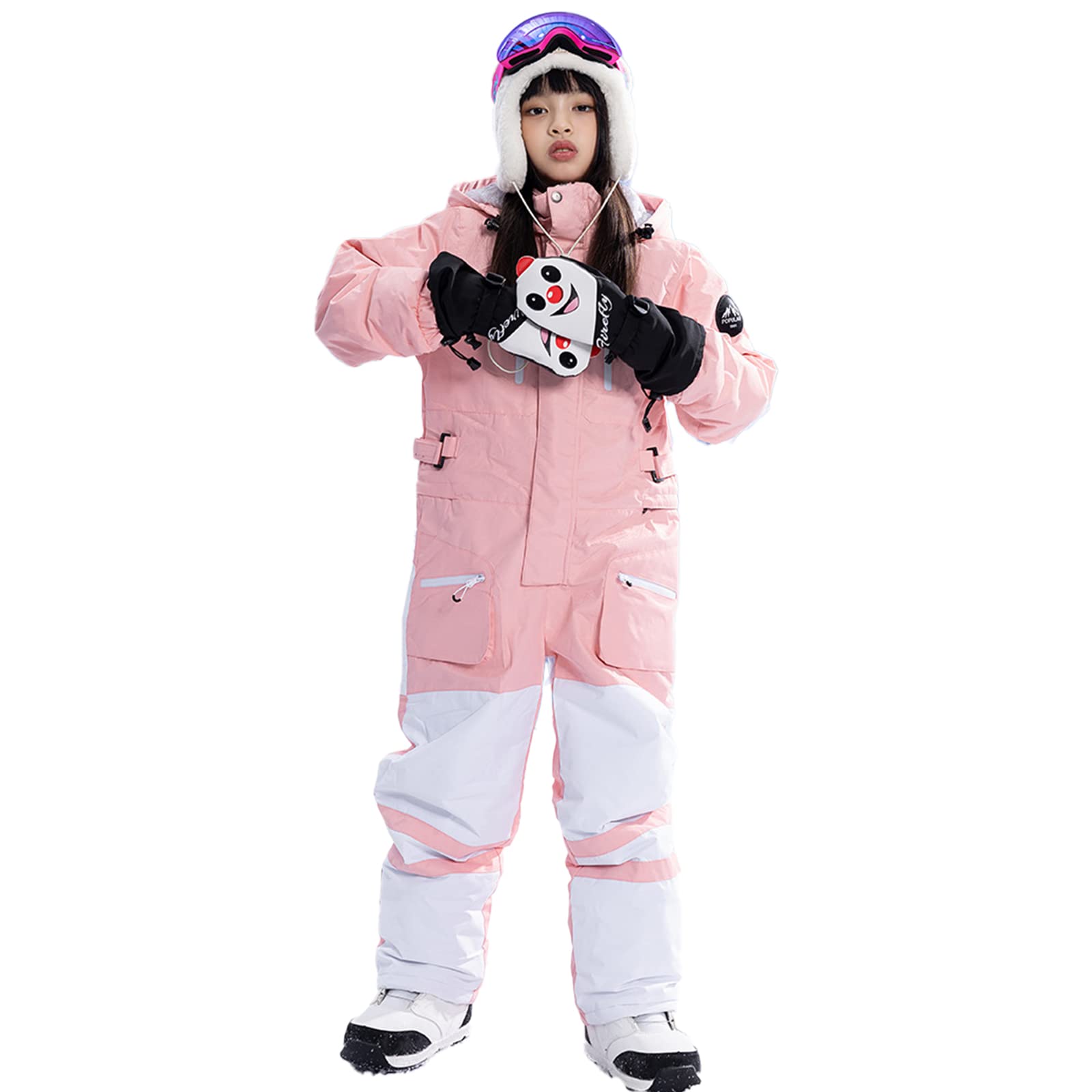 **Kids Windproof Waterproof Snowsuit - Boys & Girls One-Piece Ski Overalls for Snowboarding, Sledding & Winter Outdoor Play - Perfect for Cold Weather Adventures**