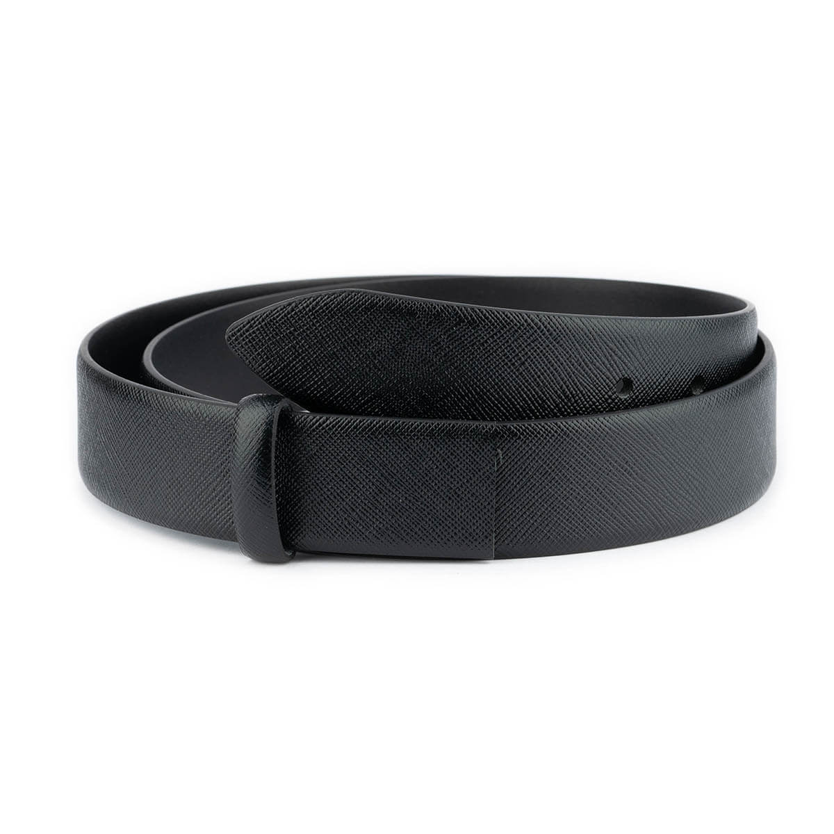 Genuine Black Saffiano Leather Belt Strap for Cartier Men's Buckle Replacement - Premium Replacement Band for Luxury Watches & Dress Accessories