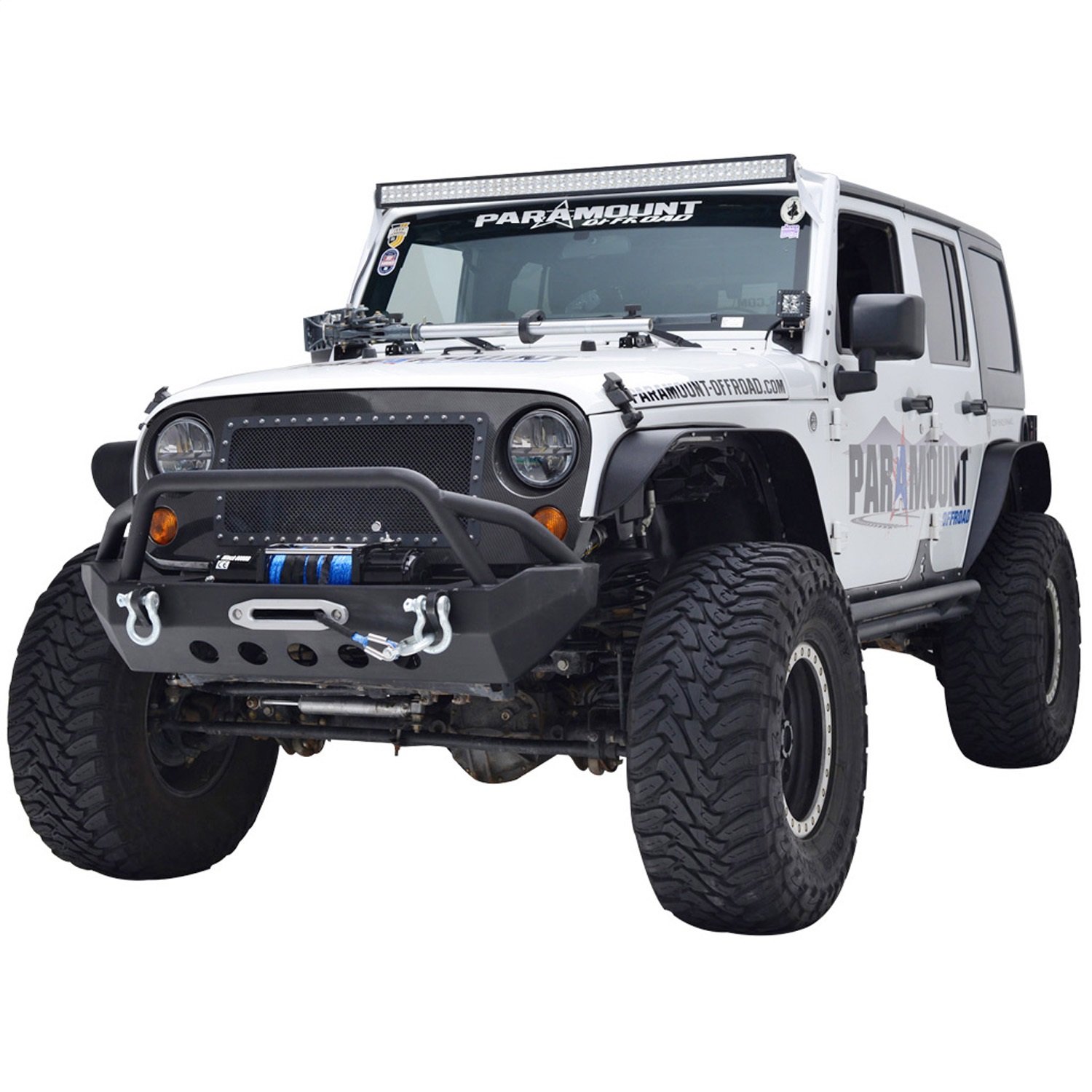 Jeep Wrangler JK Black Front Sport Bumper - Heavy Duty Off-Road Replacement for 2007-2018 Models | Perfect for Trail Riding & Rock Crawling