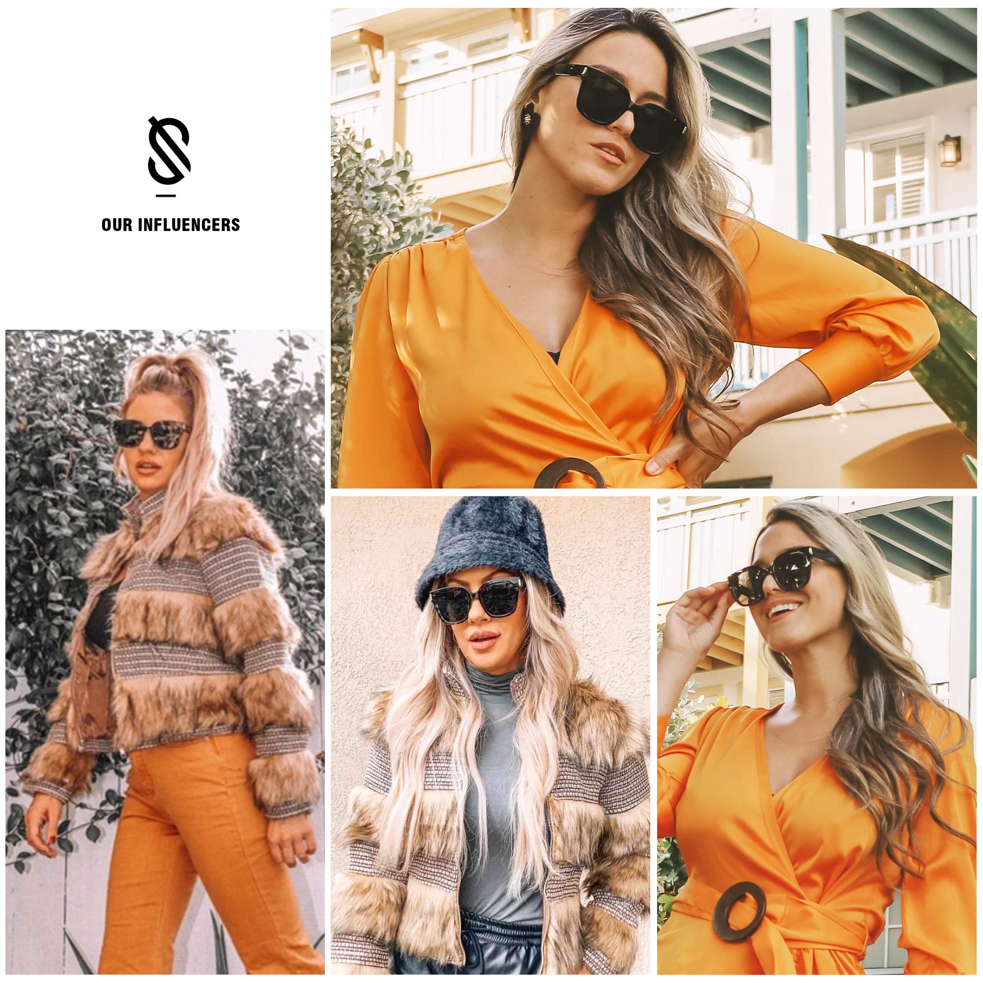 SOJOS Classic Polarized Square Frame Sunglasses for Women & Men - Trendy UV Protection Shades for Driving, Beach & Outdoor Activities | Model SJ2149