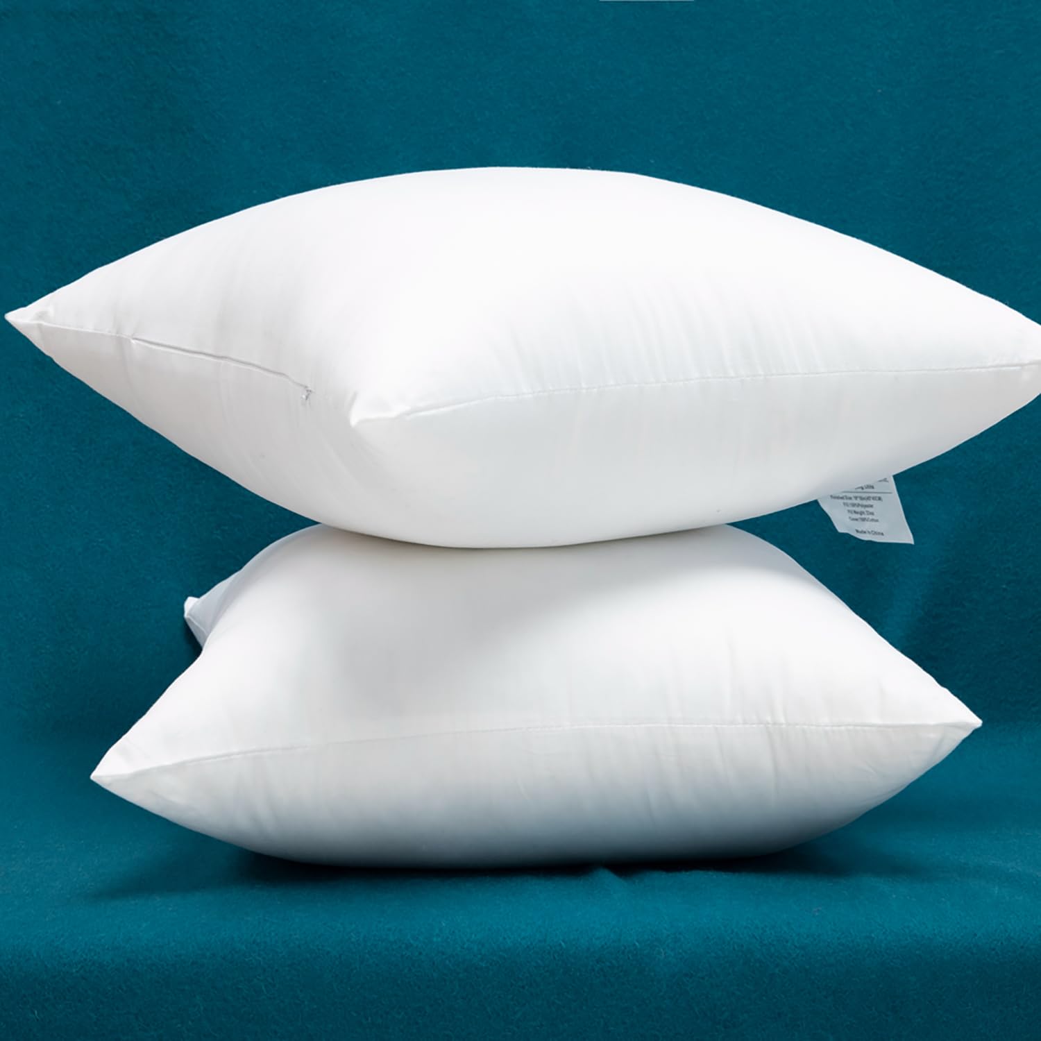 Premium Set of 2 Extra Full & Thick Cotton Throw Pillow Inserts - 18x18 Inch Down Alternative Cushion Fillers for Sofa, Bed & Home Decor - Soft & Plush Decorative Pillow Covers for Living Room, Bedroom & Dorm