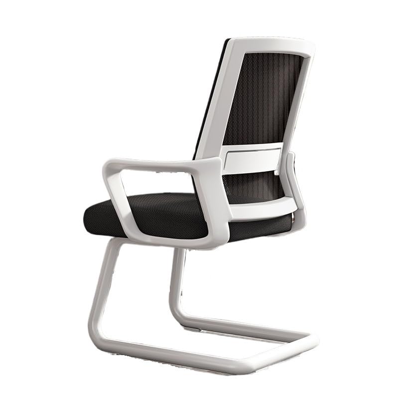 Ergonomic Mesh Office Chair with Middle Back Support - Breathable Desk Chair for Home & Office Use - Comfortable White Computer Chair for Long Hours of Work