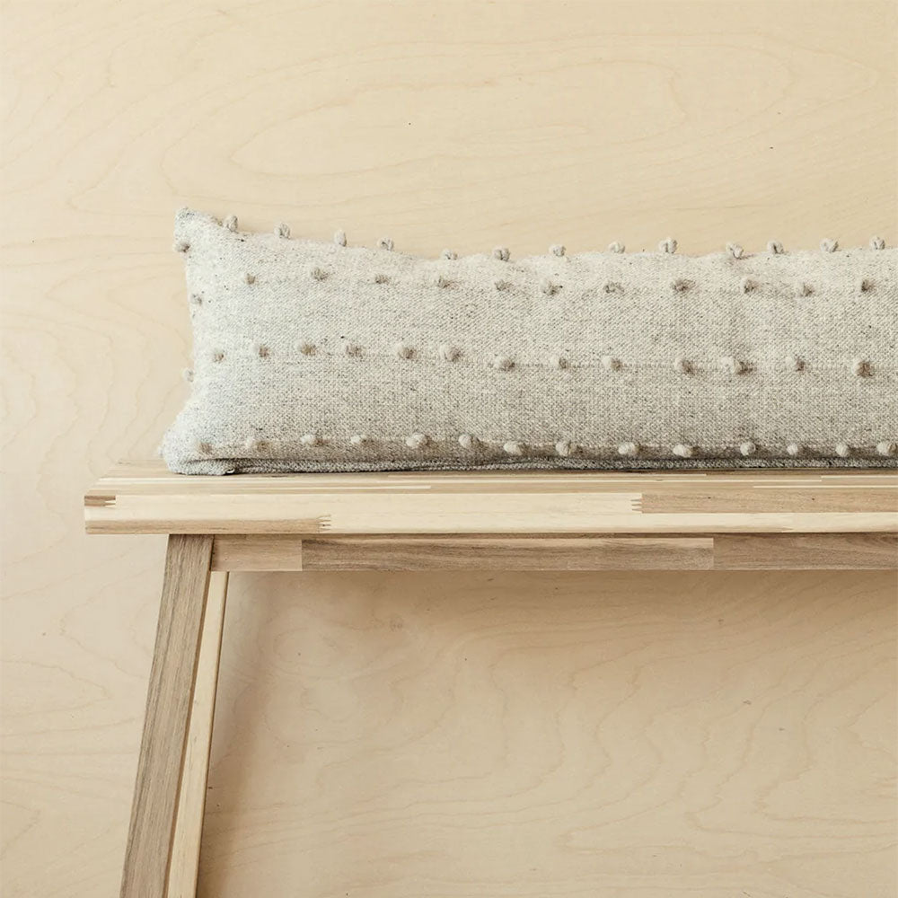 Natural Wool Lumbar Pillow for Back Support - Handmade Looped Design - Perfect for Sofa, Office Chair & Home Decor