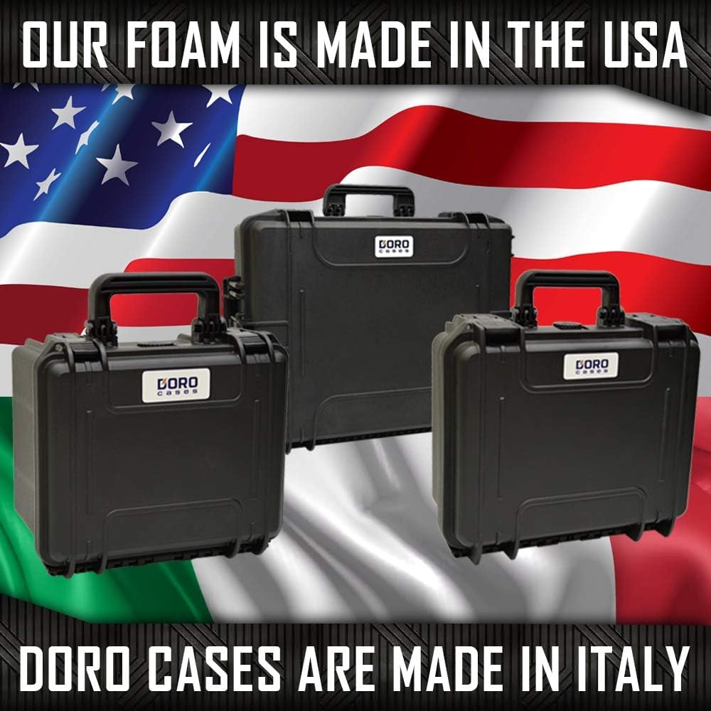 DORO 10 Pistol 20 Magazine Wheeled Hard Case with Custom Foam Insert - Waterproof Heavy Duty Tactical Gun Case for Firearms & Ammo Storage (21 x 15.87 x 7.25 Inch, Black) - Perfect for Range Transport, Air Travel & Secure Home Storage