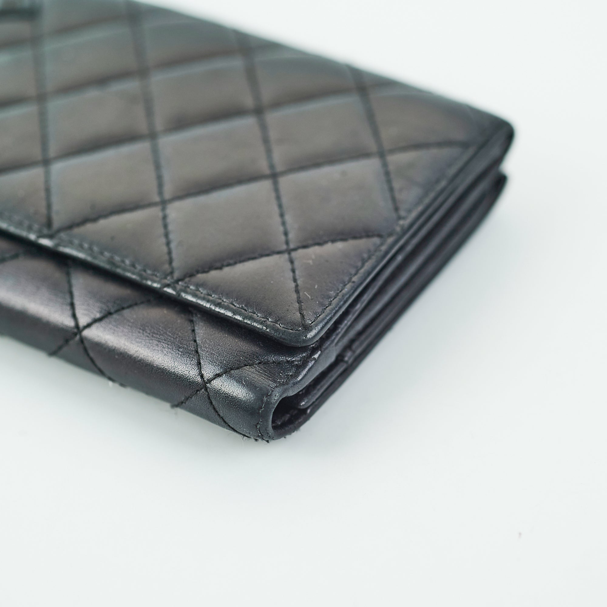 Chanel Quilted Cambon Wallet for Women - Black Leather Designer Wallet with CC Logo - Perfect for Everyday Use, Travel & Luxury Gift Giving