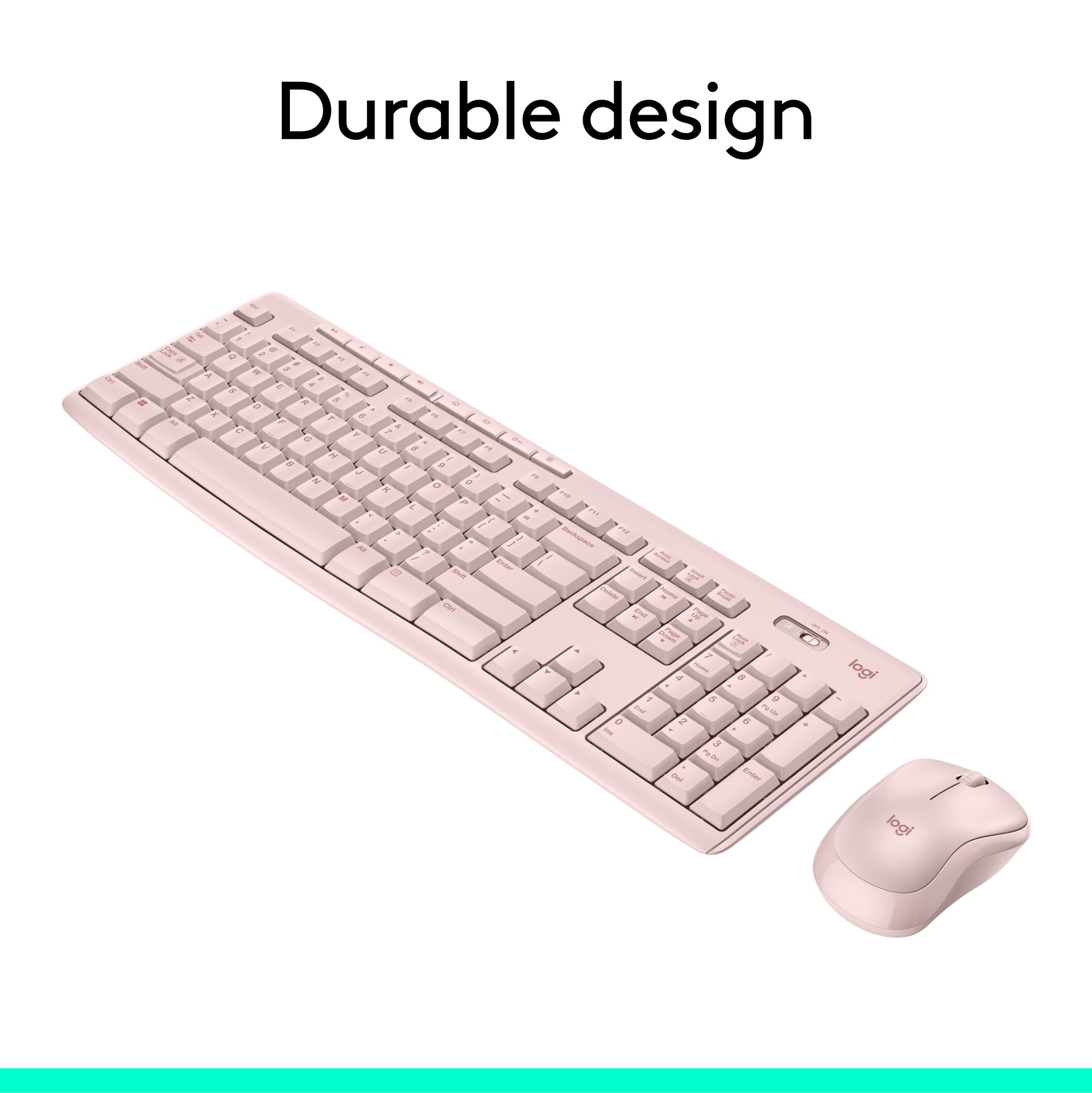 Logitech MK270 Wireless Keyboard and Mouse Combo for Windows PC & Laptop - 2.4GHz Wireless, Compact Design, 8 Multimedia Keys, 2-Year Battery Life (Rose) - Perfect for Home Office, Gaming & Remote Work