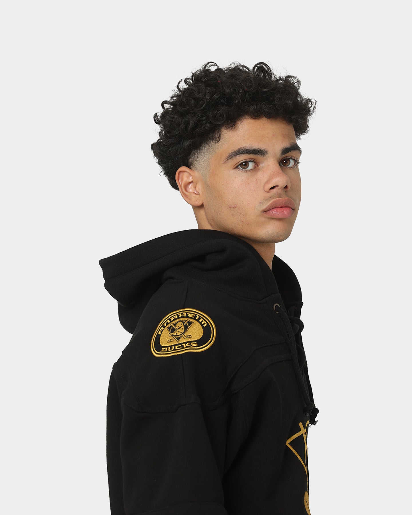 47 Brand Anaheim Ducks Superior Lacer Hoodie Black/Gold - Men's NHL Hockey Team Zip-Up Sweatshirt for Game Day & Casual Wear