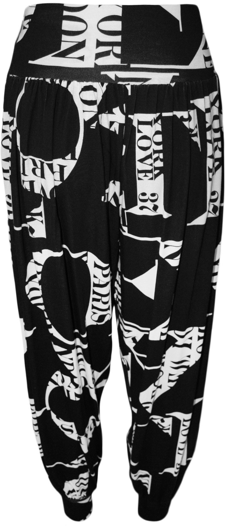 WearAll Women's Plus Size Printed Harem Pants (Sizes 8-22) - Comfortable Boho Lounge Pants for Yoga, Travel & Casual Wear