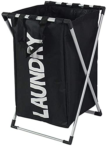 Foldable Oxford Laundry Basket with Aluminum Stand - Cloth Storage Hamper for Dirty Clothes Organization, Washing & Home Storage | Perfect for Bedroom, Bathroom, Laundry Room & Dorm Organization
