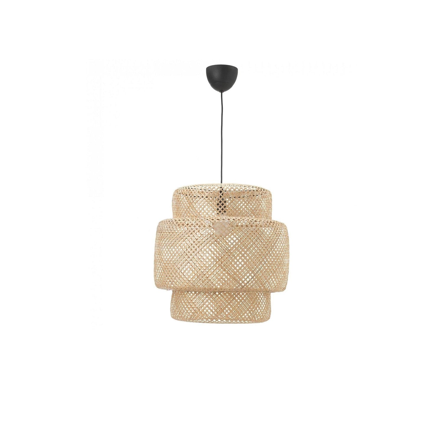 Modern Bamboo Pendant Light Fixture - Handwoven Natural Rattan Hanging Lamp for Kitchen Island, Dining Room & Bedroom Decor - Eco-Friendly Lighting Solution