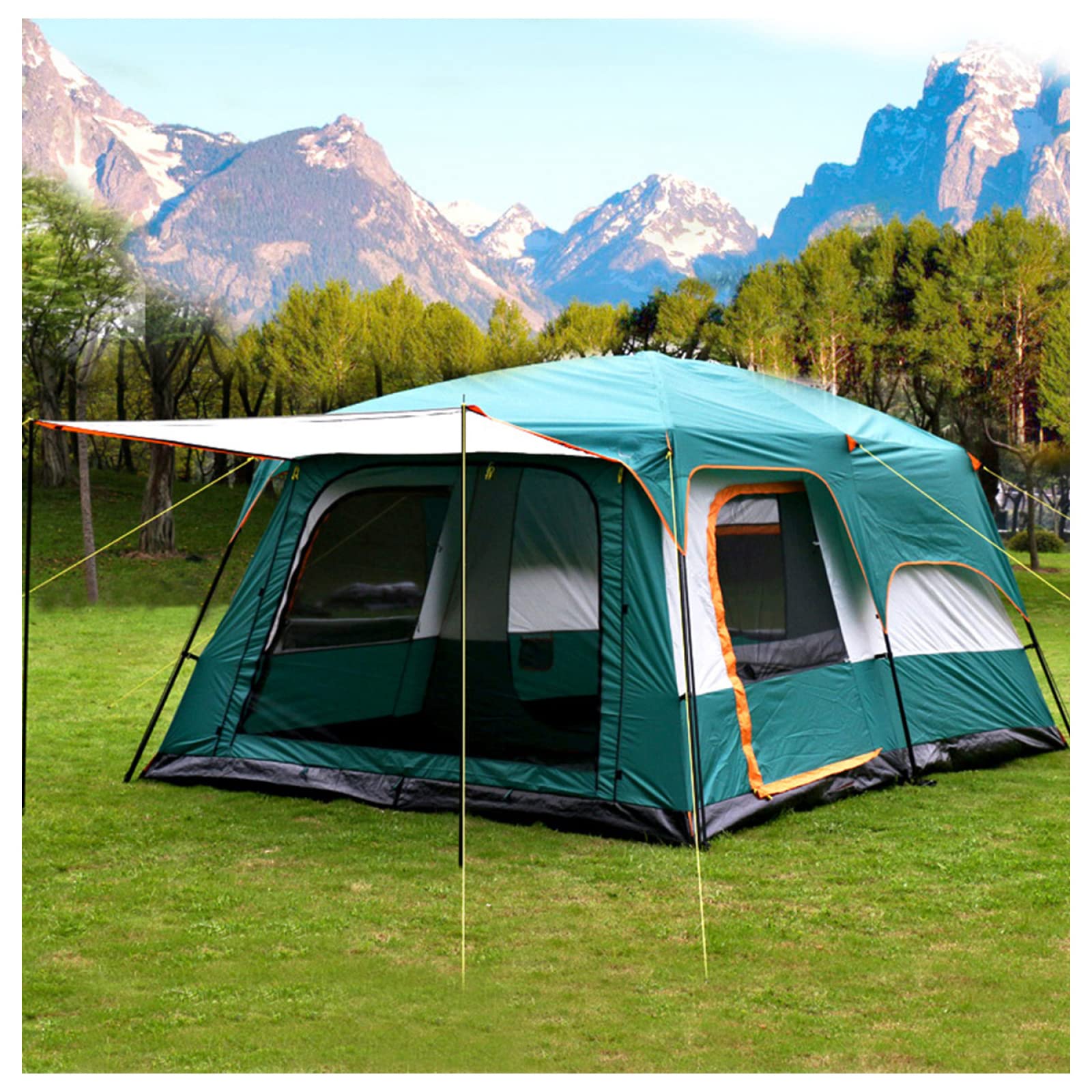 **5-8 Person Family Camping Tent - Spacious & Airy Tunnel Tent for Hiking, Backpacking & Outdoor Adventures - Lightweight & Sturdy Design for Comfortable Camping Trips**