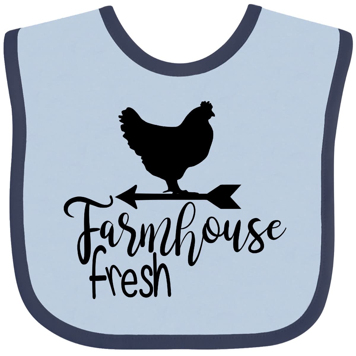 Inktastic Farmhouse Fresh Chicken Baby Bib - Adorable & Absorbent for Messy Mealtime Fun - Perfect for Infants & Toddlers at Home or Daycare