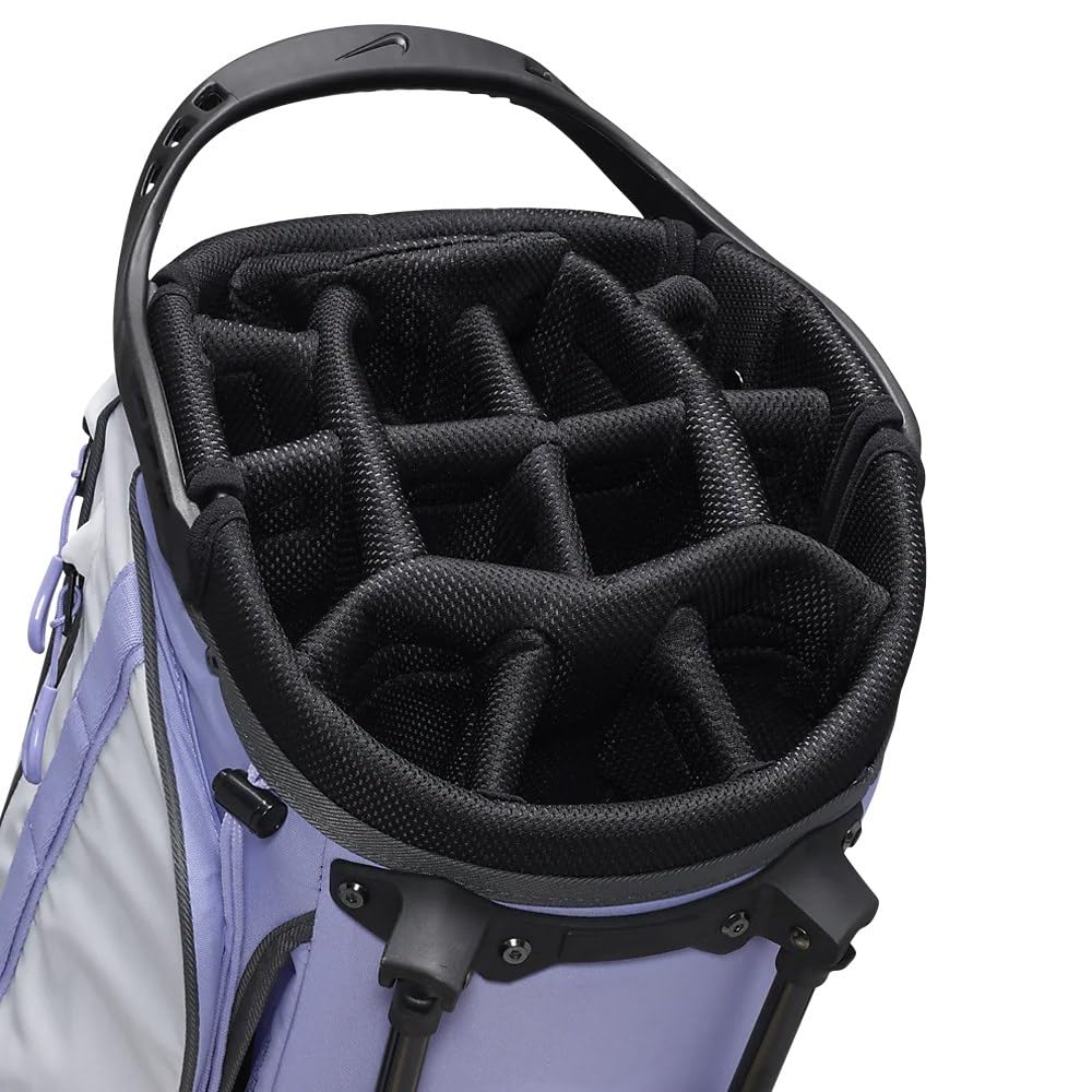 Nike Air Hybrid 2 Golf Stand Carry Bag - Lightweight & Durable (White/Iron Grey/Purple Pulse) - Perfect for Golf Tournaments & Practice Rounds
