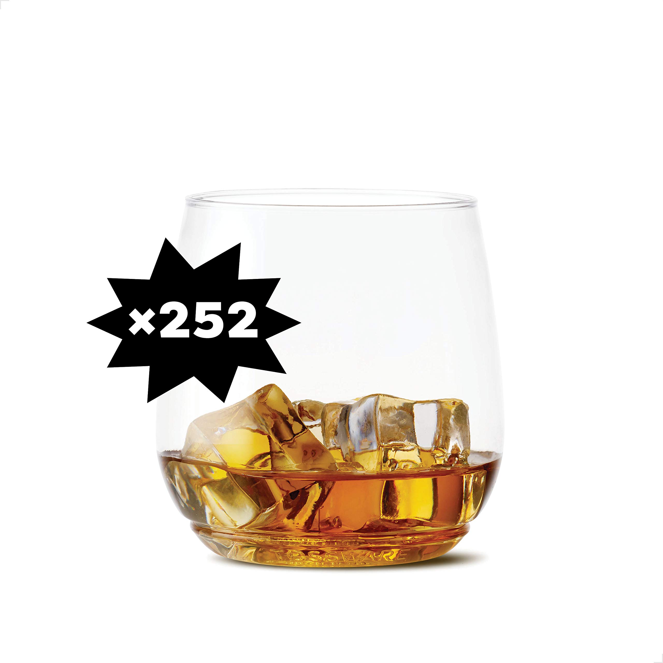 Premium 12oz TOSSWARE POP Tumbler Jr Whiskey Glasses - Set of 252, Durable & Stylish Barware for Cocktails, Bourbon, Scotch & Home Entertaining