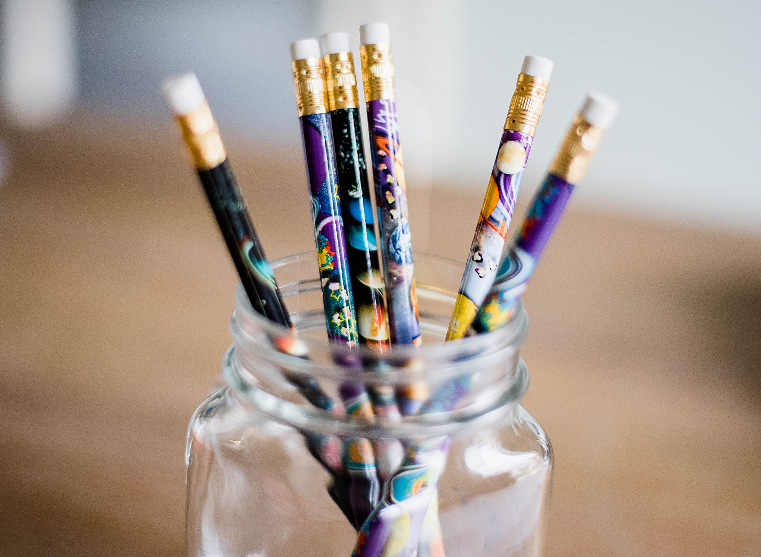 Galaxy Space Themed Pencils for Kids - 24 Pack USA Made Science Pencils for School, Homework & Astronomy Enthusiasts - Perfect for Classroom, Gifts & Space Lovers