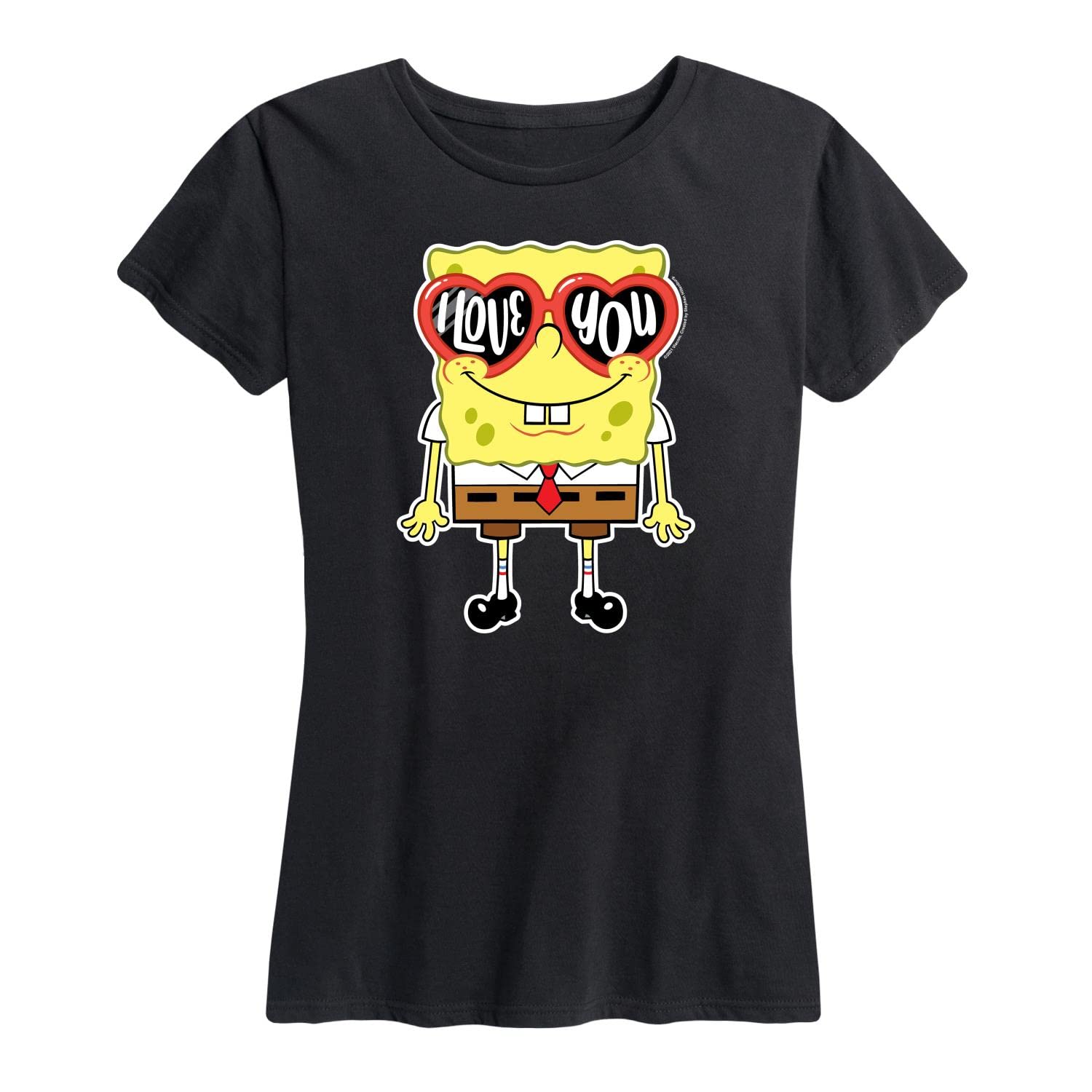Spongebob Squarepants Valentine's Day Graphic T-Shirt for Women - Funny Cartoon Short Sleeve Tee - Perfect Gift for Fans, Couples & Friends - Casual Wear, Date Night, Themed Parties