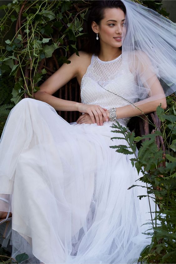 BHLDN Etoile Carmela Gown - Elegant Lace Wedding Dress for Bride, Perfect for Beach, Garden & Church Ceremonies