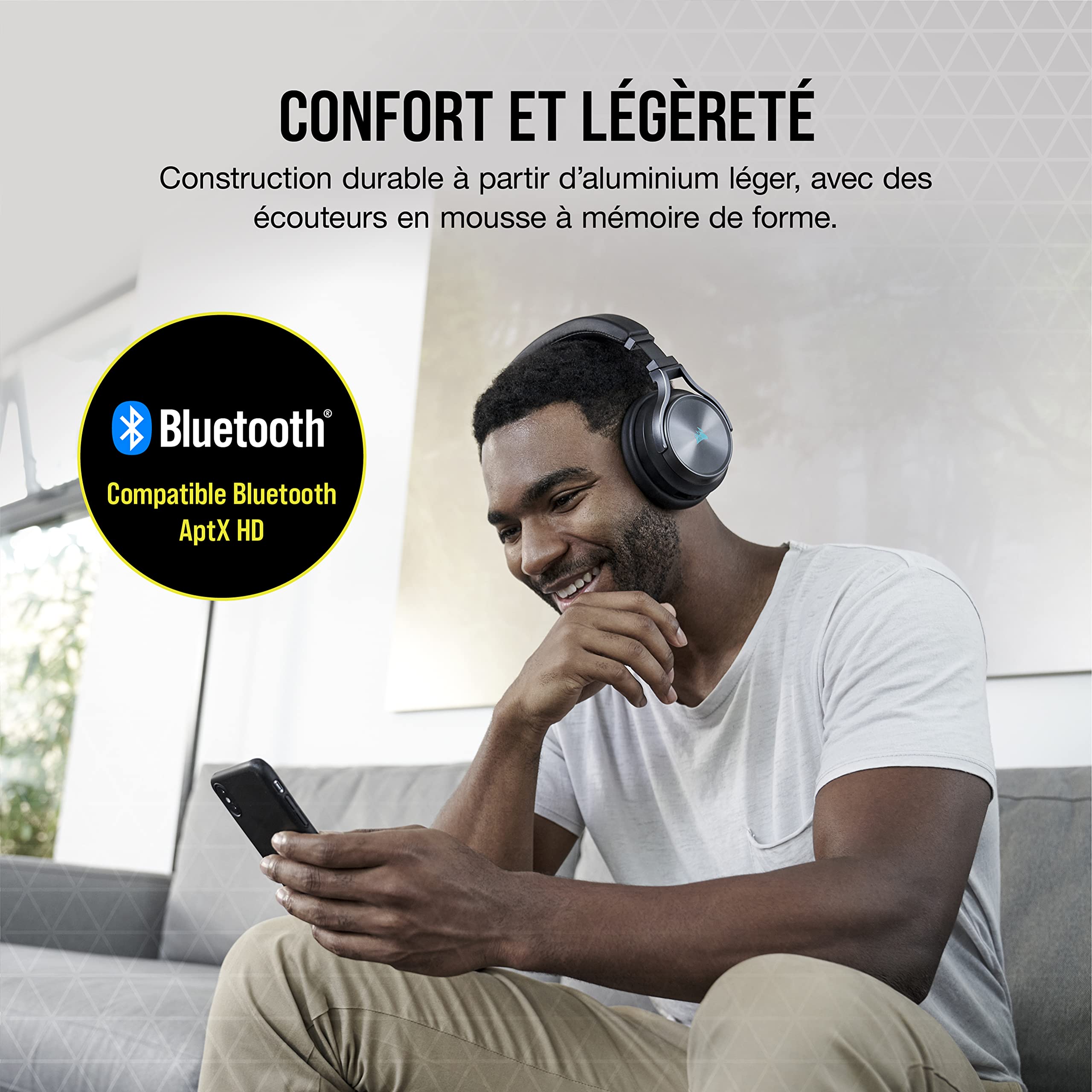 CORSAIR VIRTUOSO RGB WIRELESS XT Multiplatform Gaming Headset with Bluetooth - Dolby Atmos - Omnidirectional Microphone - iCUE Compatible - for PC, Mac, PS5, PS4, Nintendo Switch & Mobile Devices - Slate | Perfect for Gaming, Streaming & Remote Work