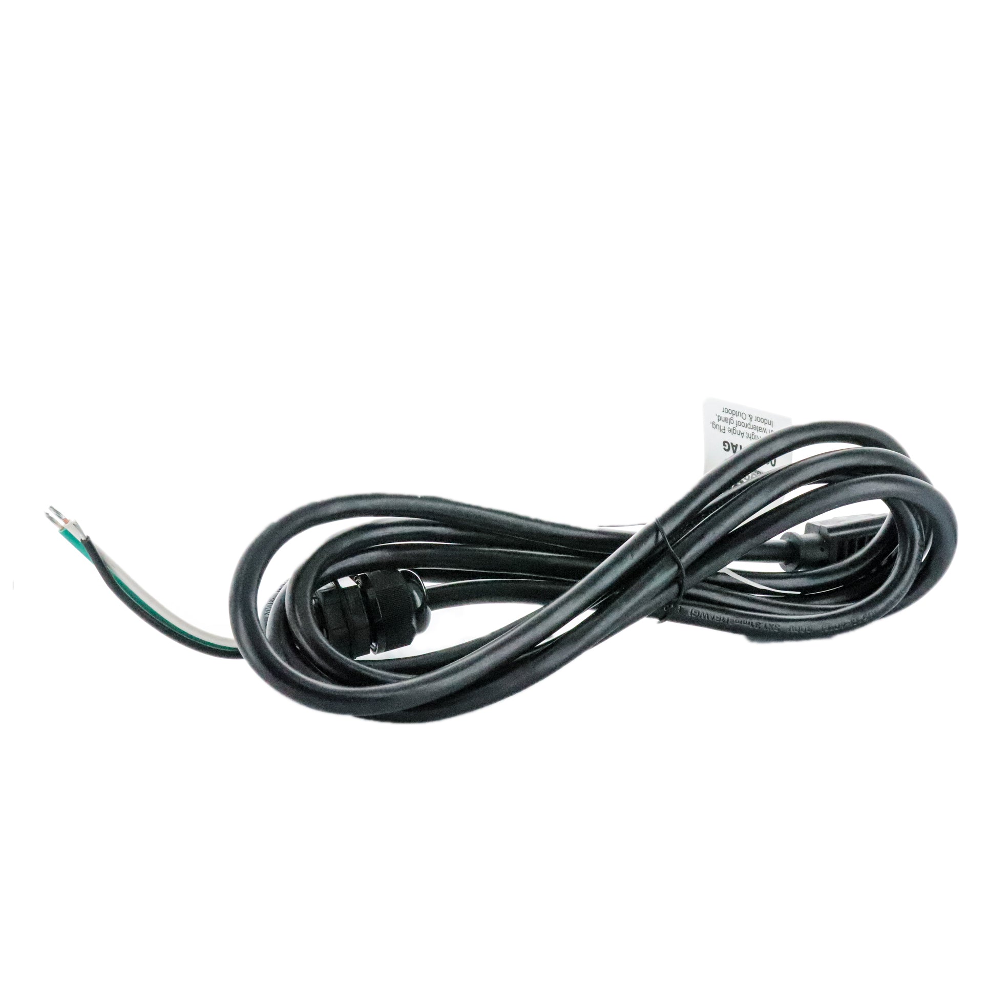 8 FT Electric Pigtail with Right Angle Plug & Waterproof Gland - Heavy Duty Extension Cord for Outdoor Lights, RV Power & Marine Applications
